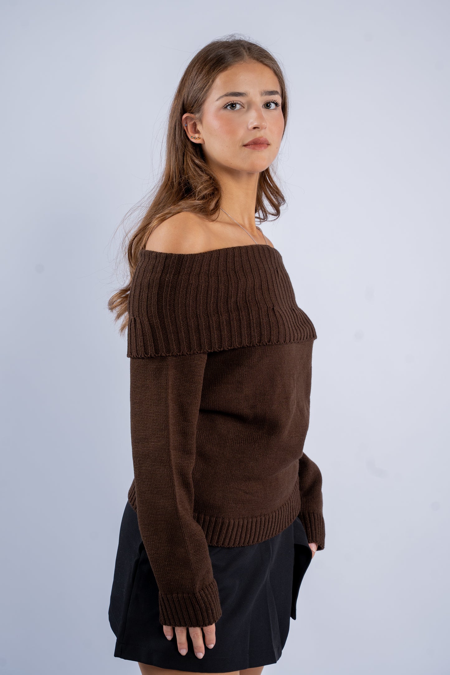 Off-Shoulder Wool Top