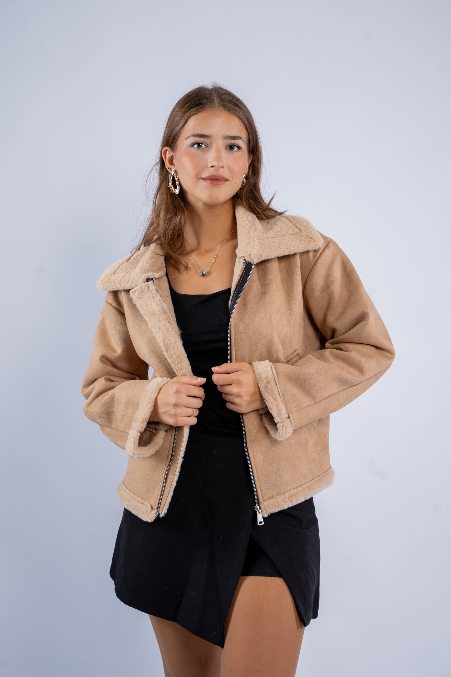 Suede fur jacket