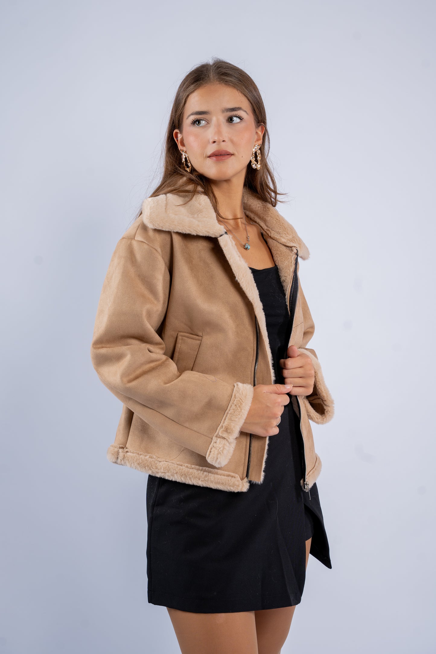 Suede fur jacket