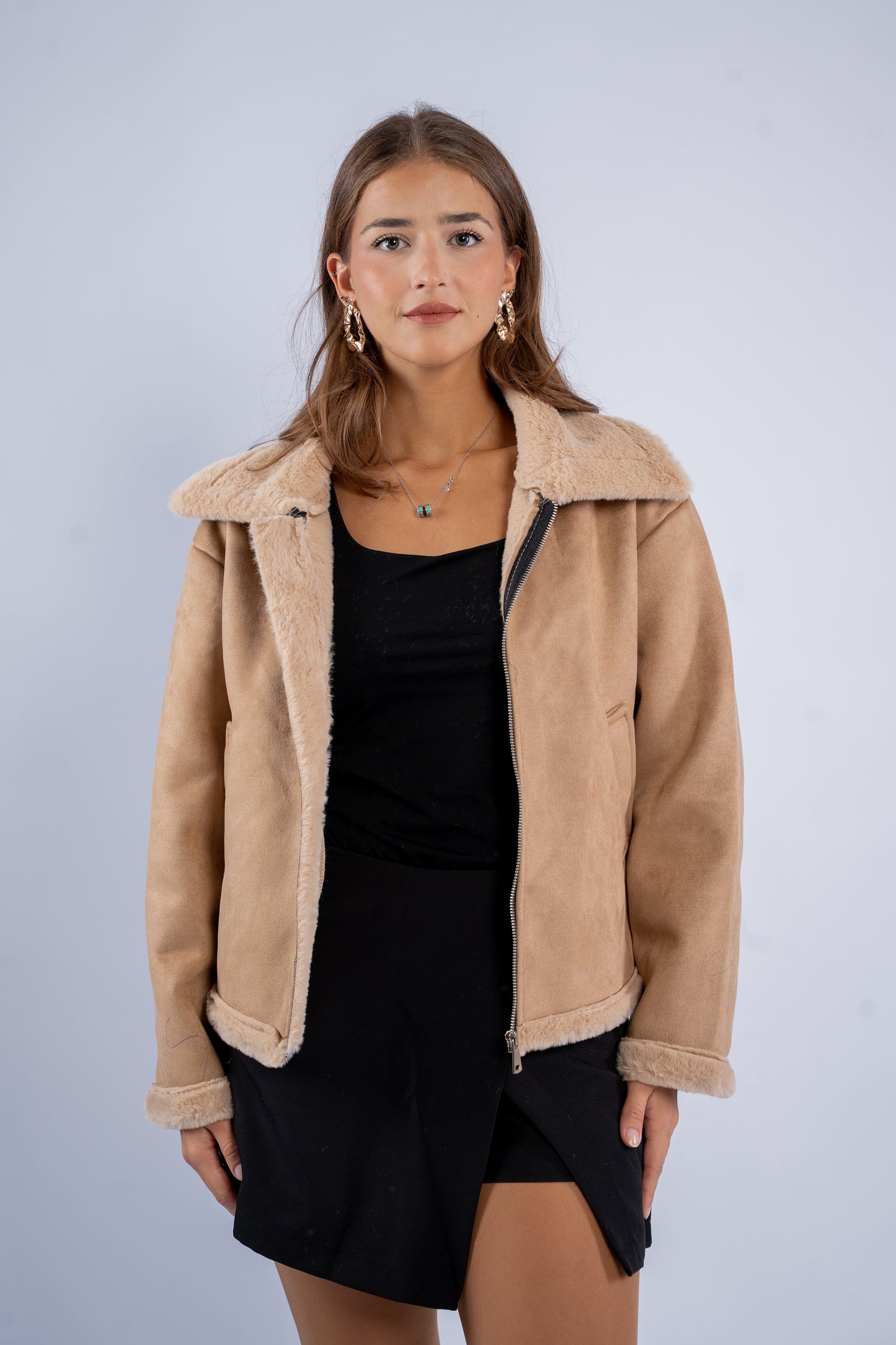 Suede fur jacket