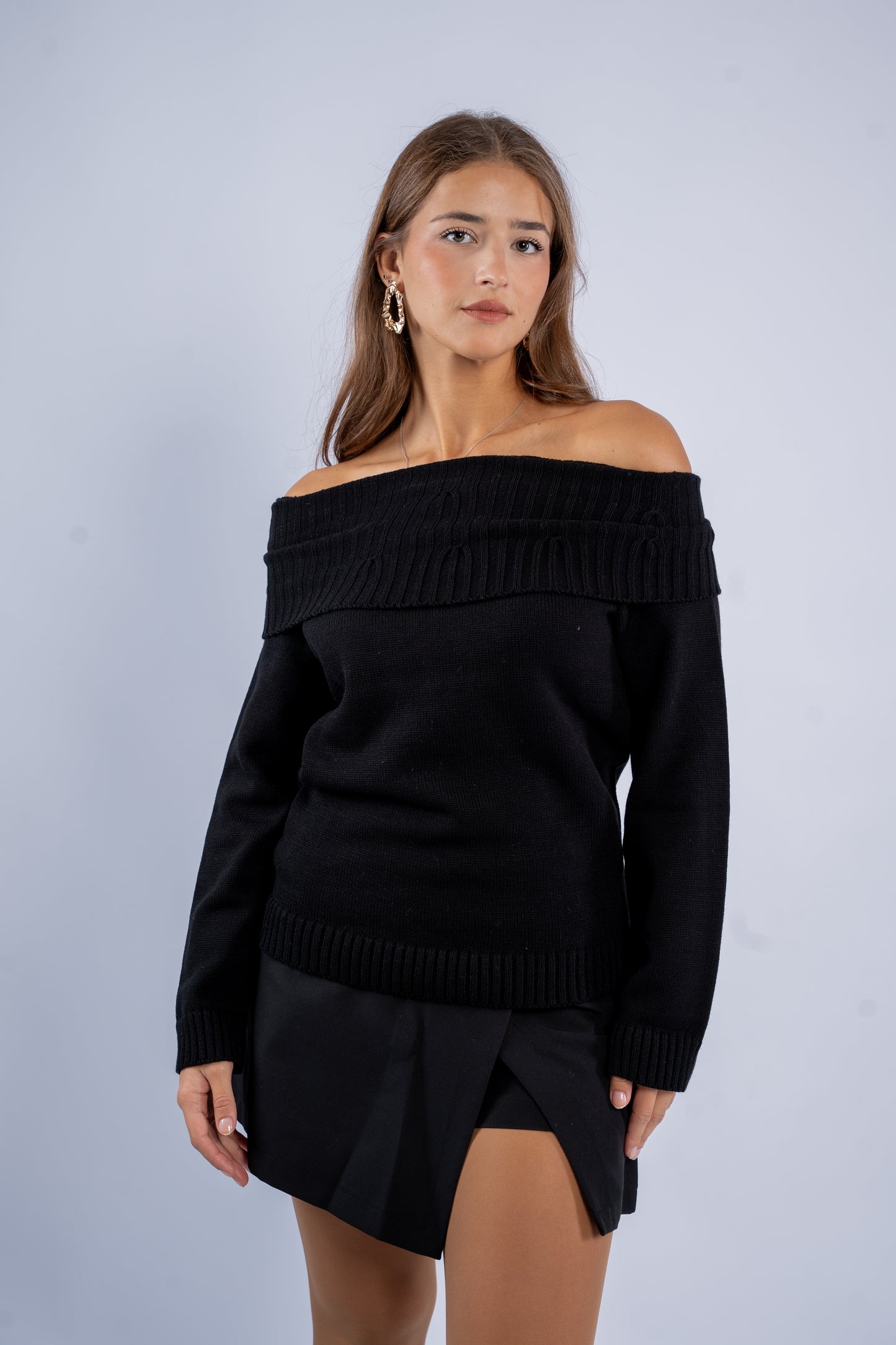 Off-Shoulder Wool Top