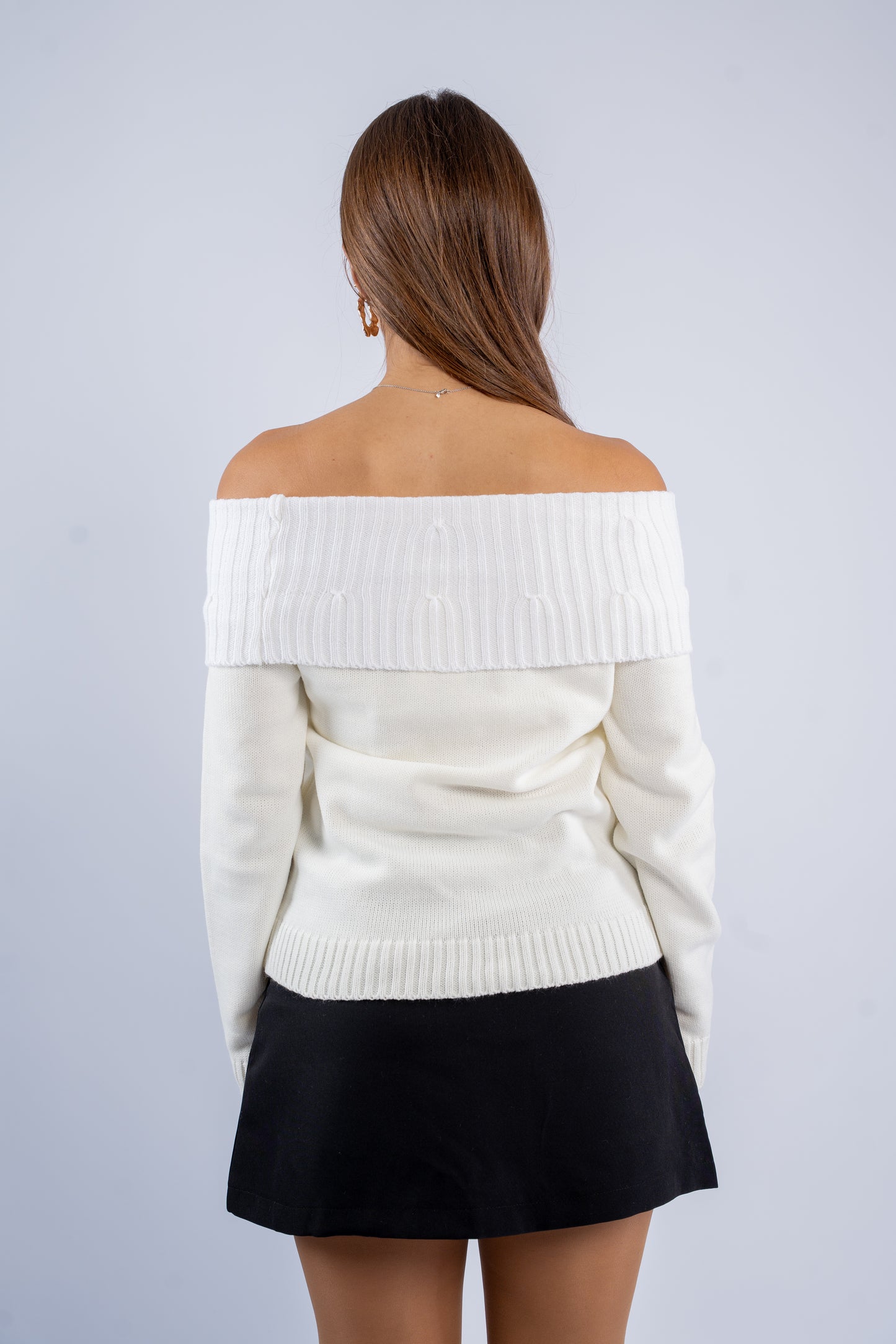 Off-Shoulder Wool Top