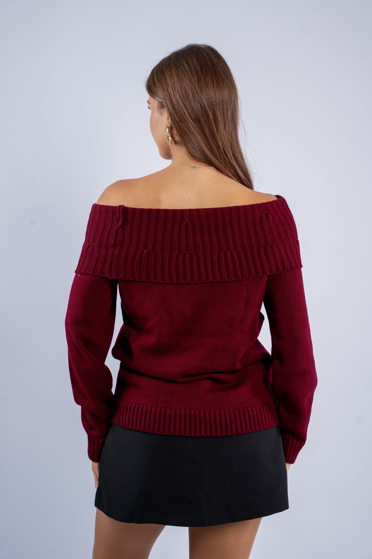 Off-Shoulder Wool Top