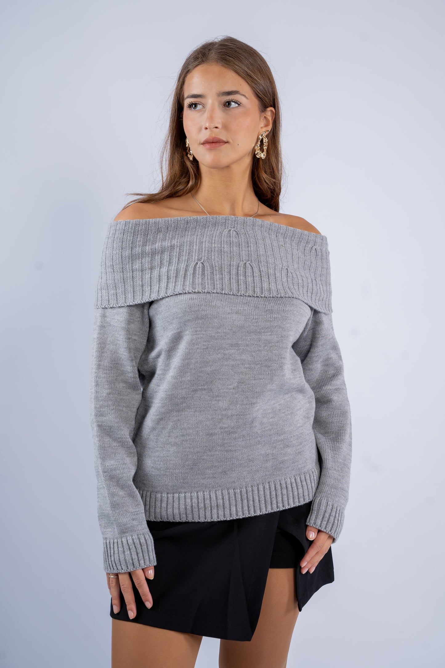 Off-Shoulder Wool Top