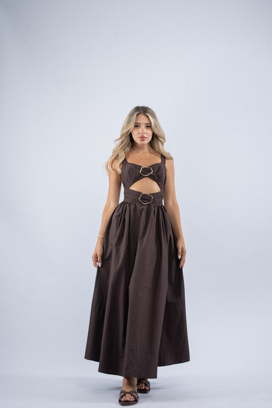 Hazel gold button dress