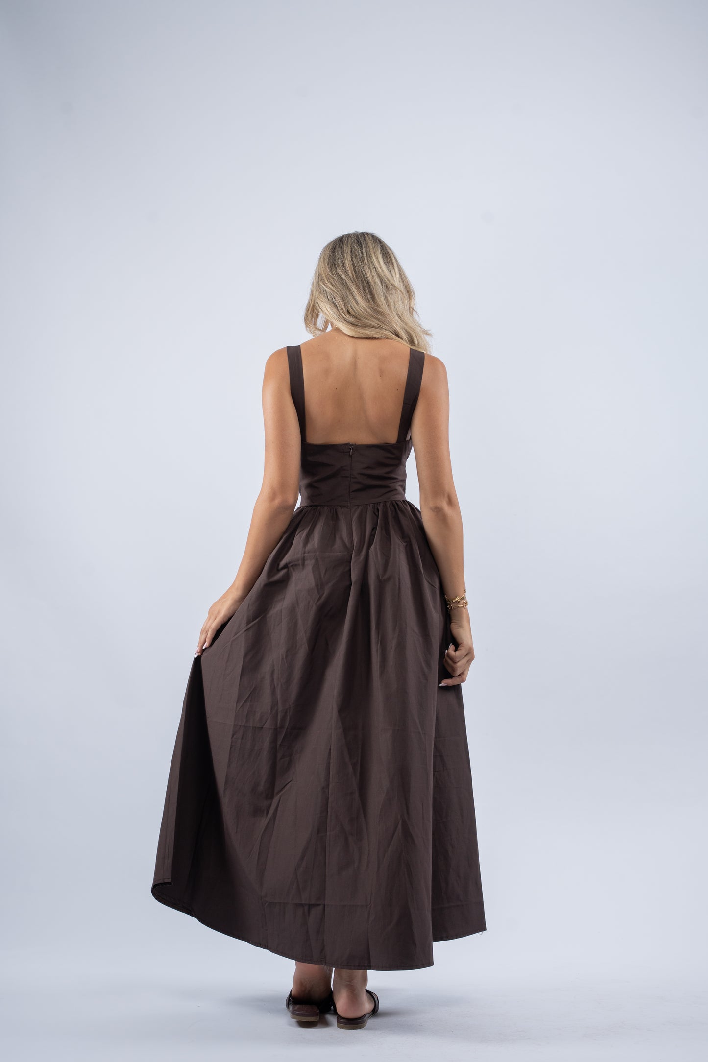 Hazel gold button dress