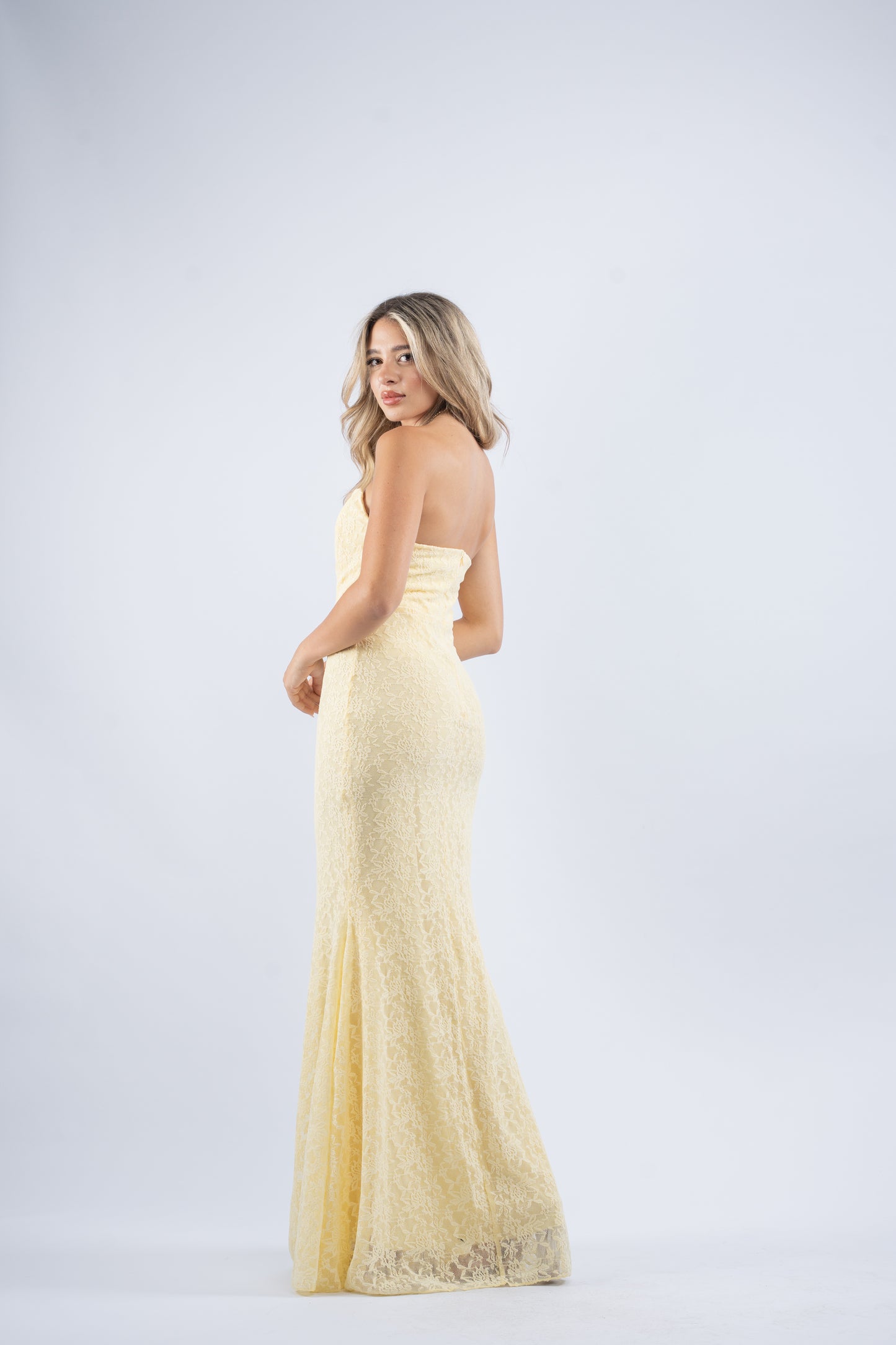 Blush corset lace dress