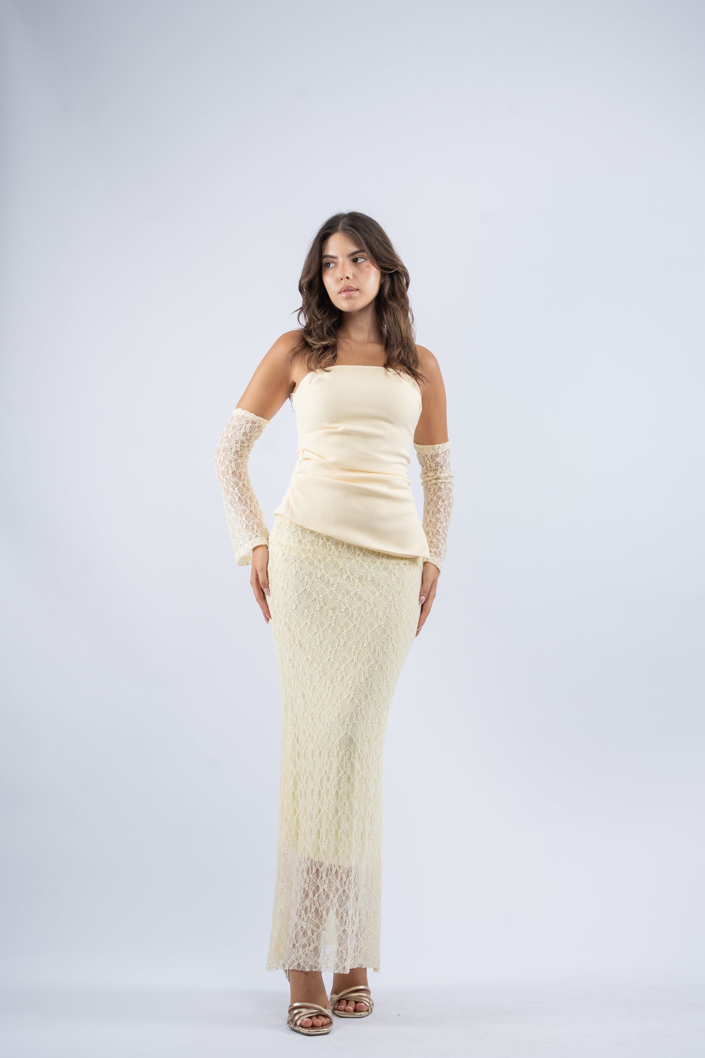 Buttercream lace dress