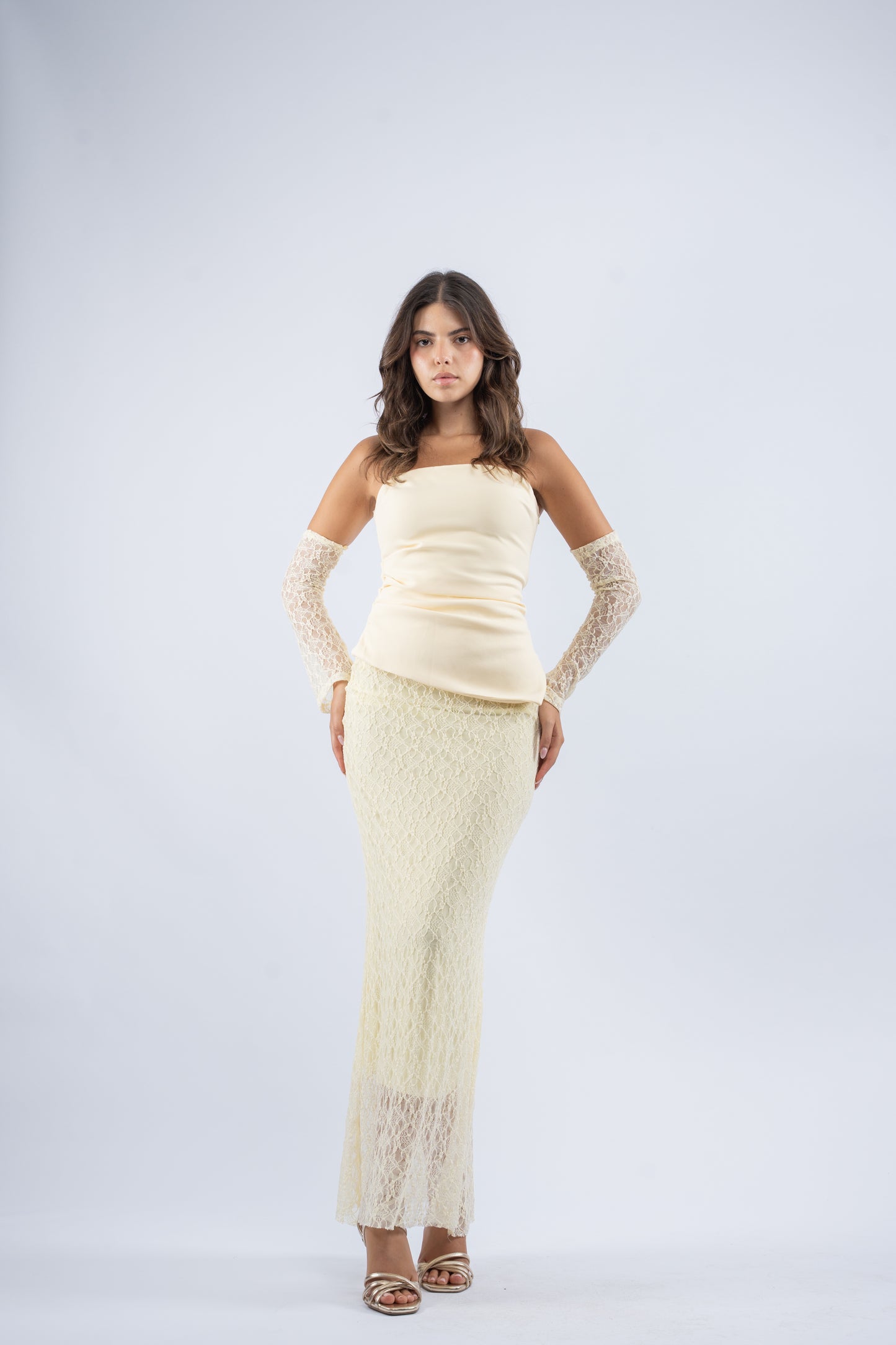 Buttercream lace dress