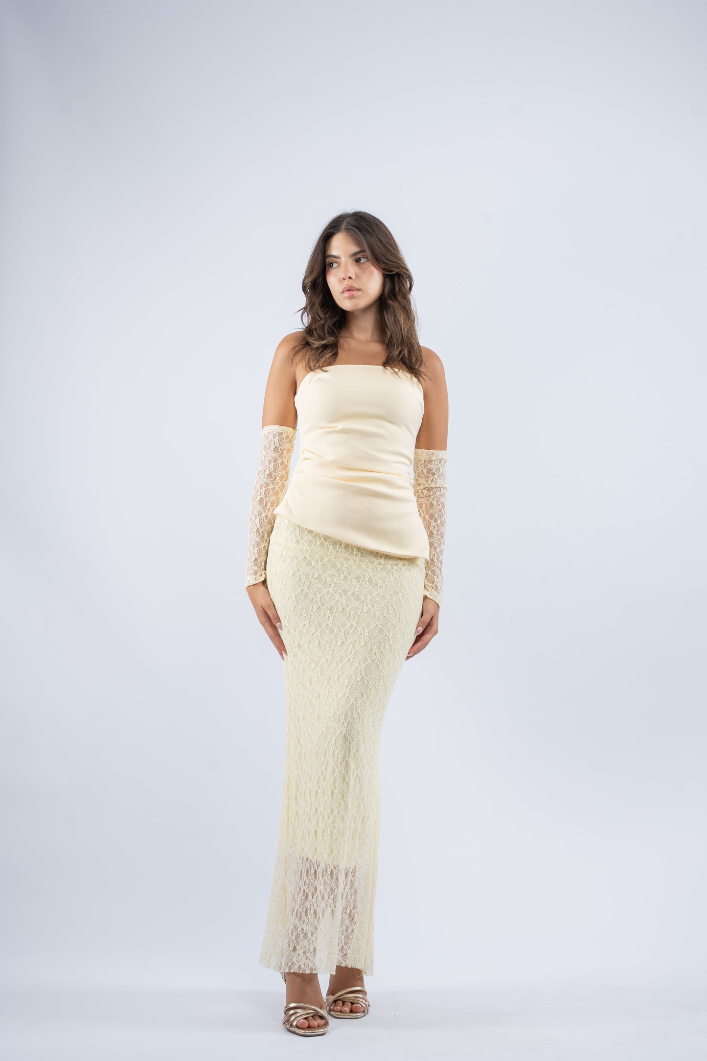 Buttercream lace dress