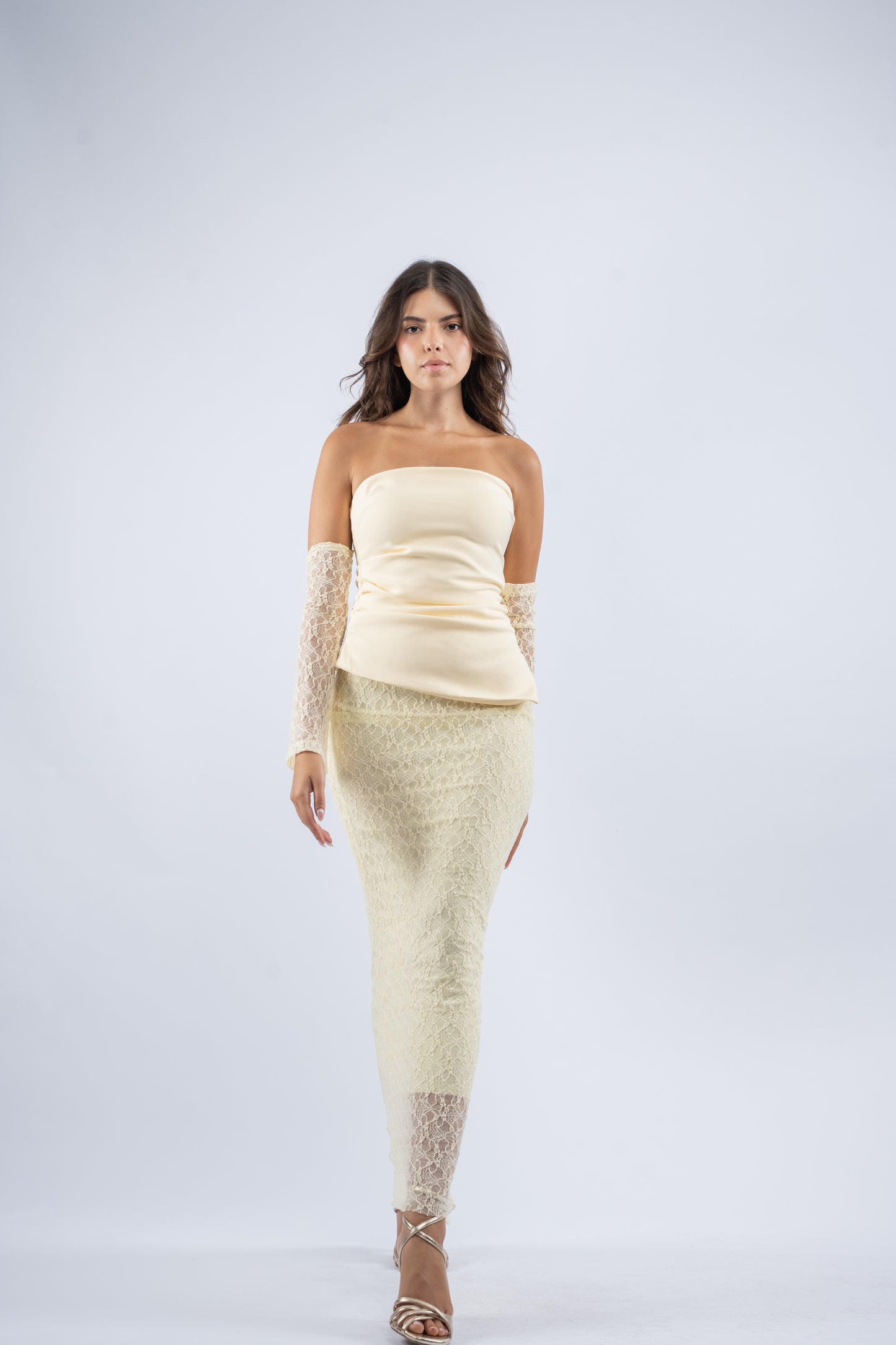 Buttercream lace dress