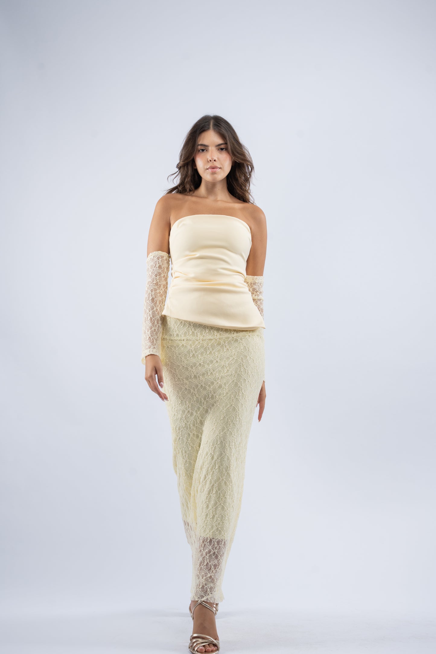 Buttercream lace dress