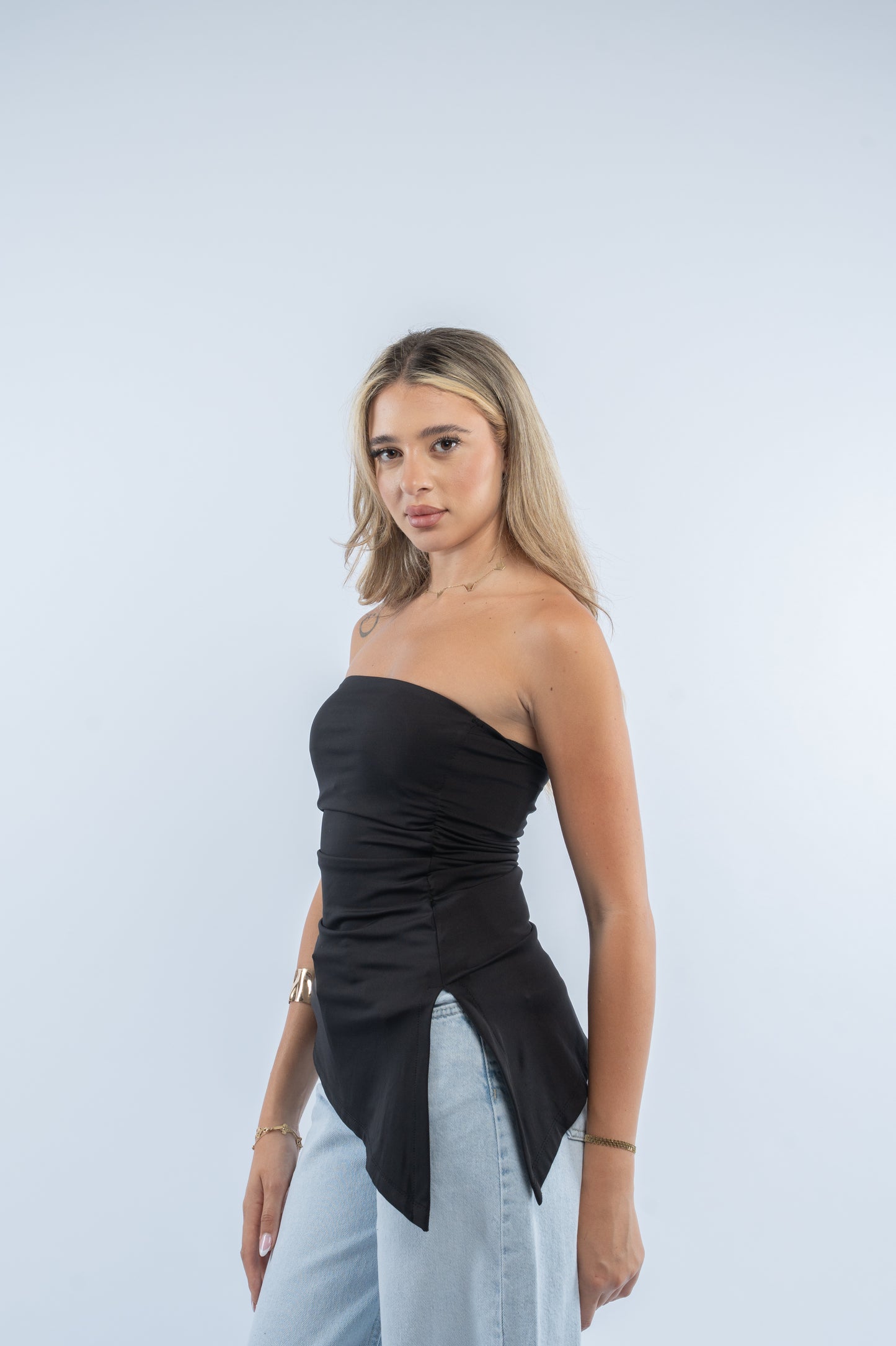 Side strapless top