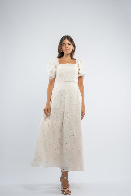 Ivory bloom dress