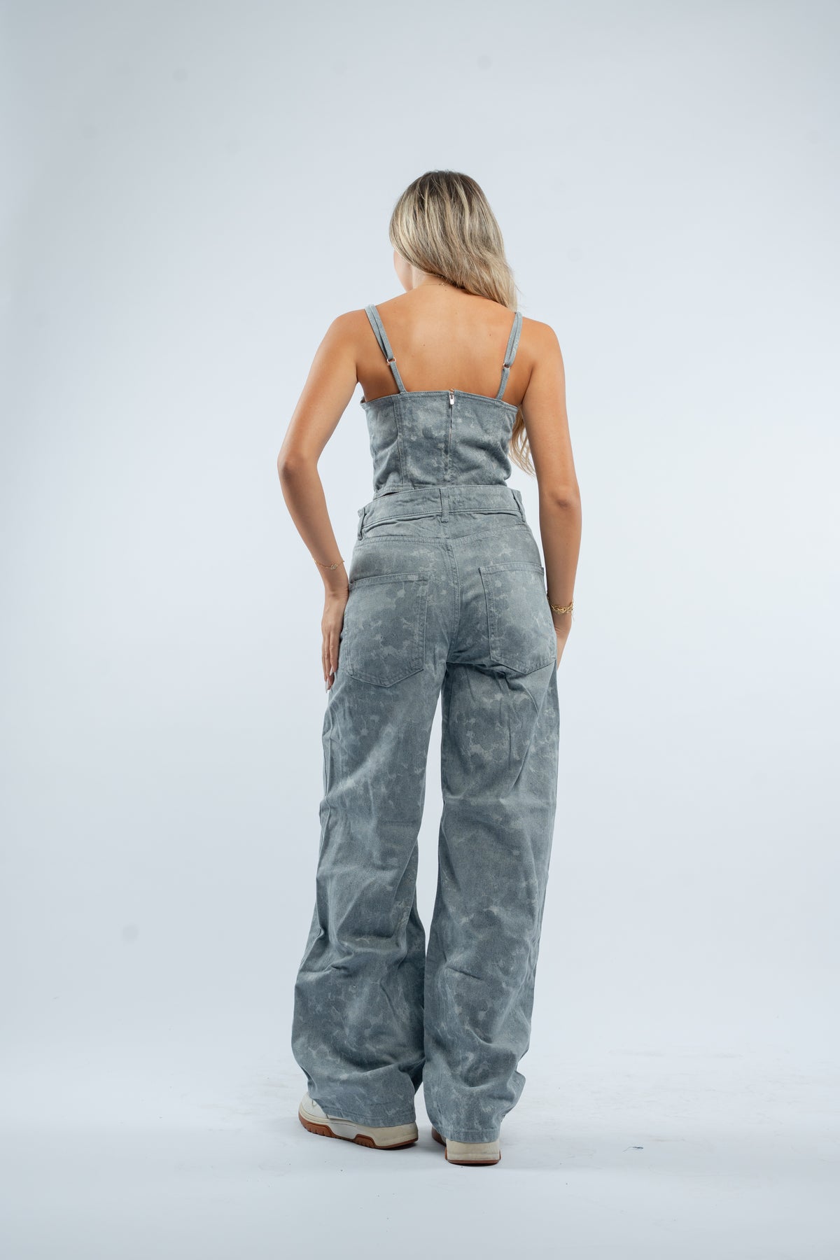 Denim corset top
