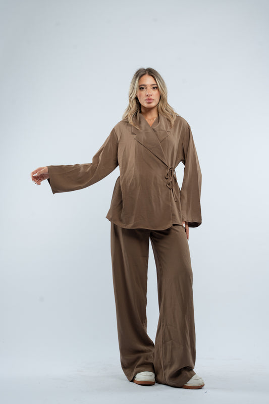 Wrap cardigan set