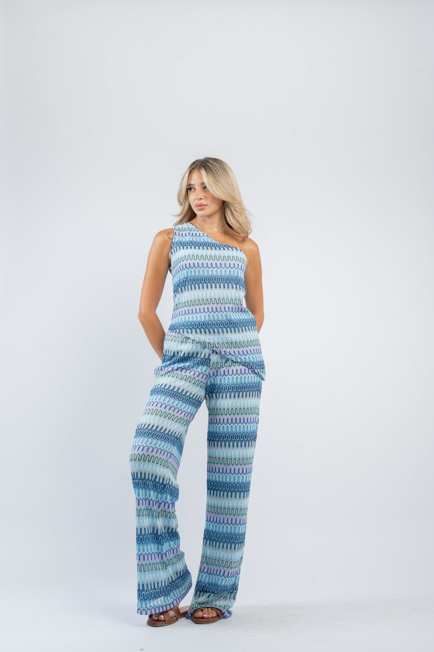 Crochet one-shoulder set