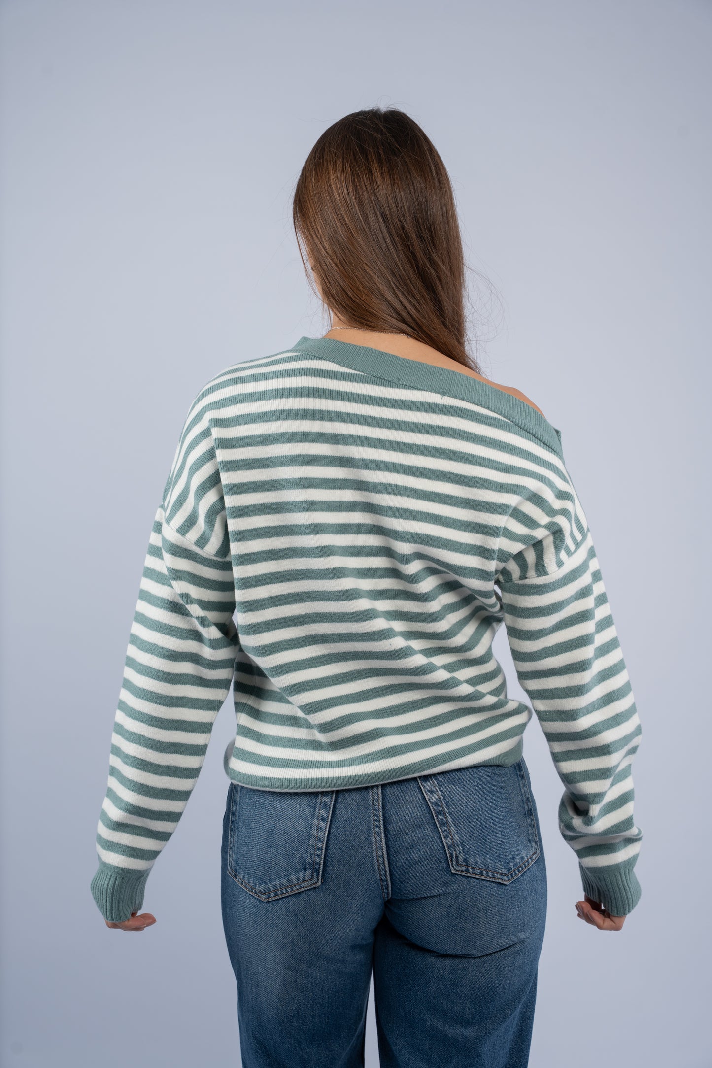 Off- shoulder striped top