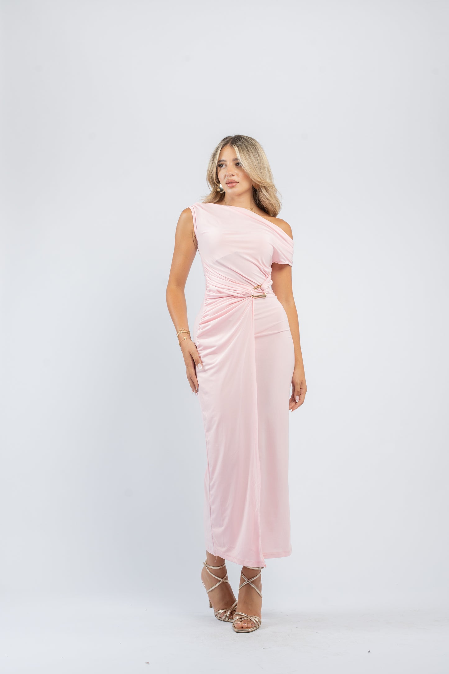 Buckle detail midi dress