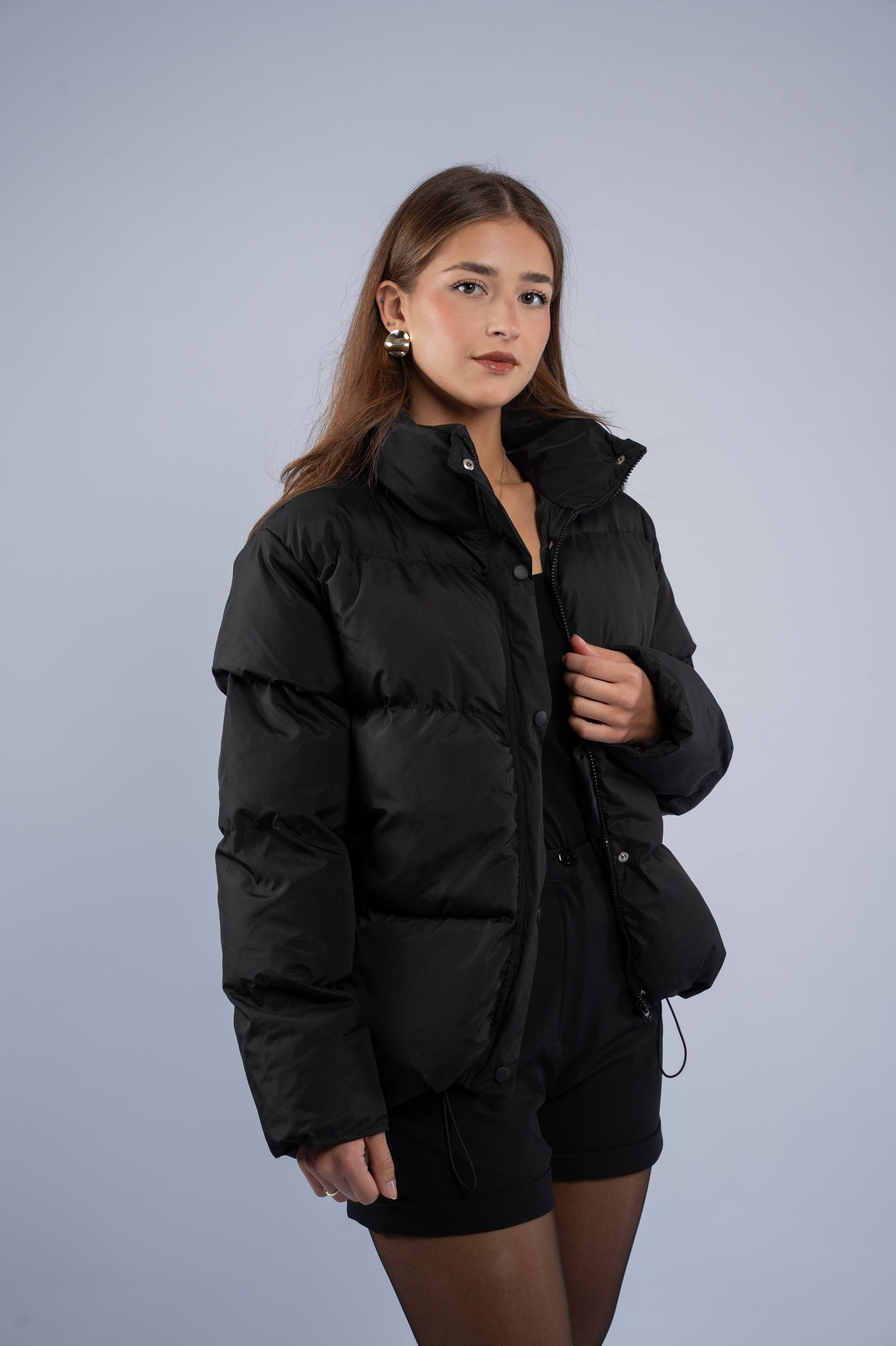 Sleek oversized puffer jacket