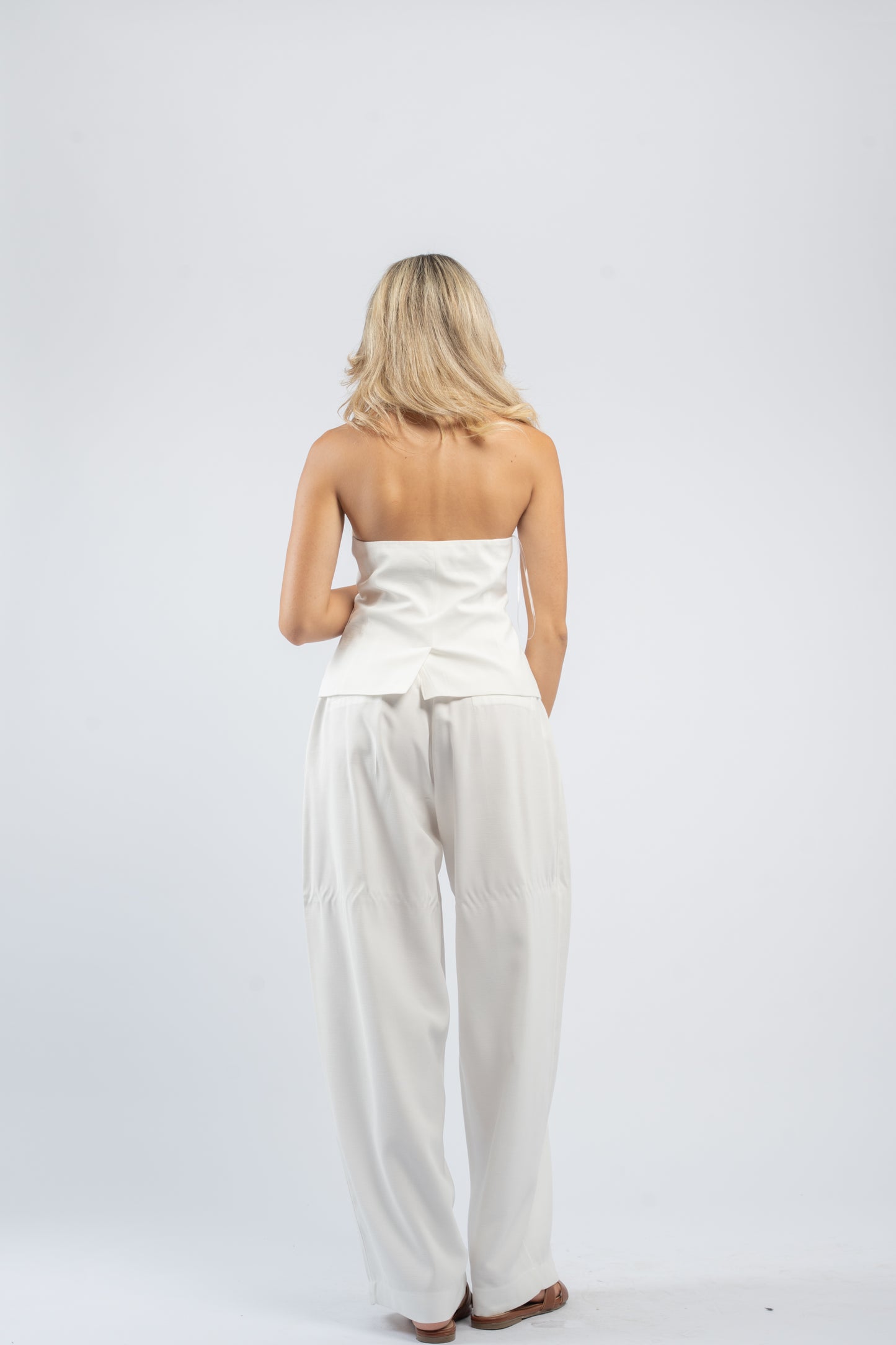 Buttoned linen set