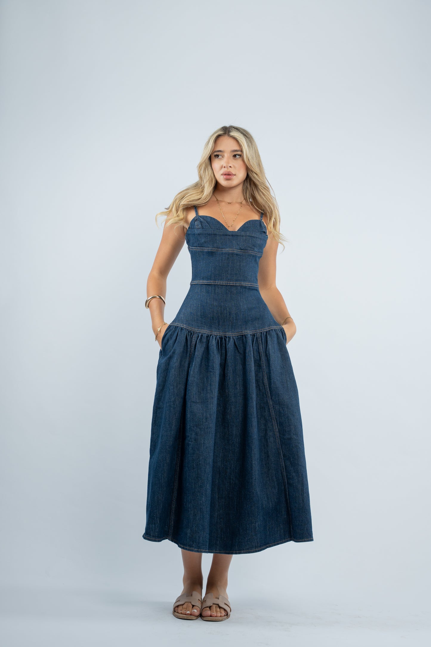 Solene denim dress