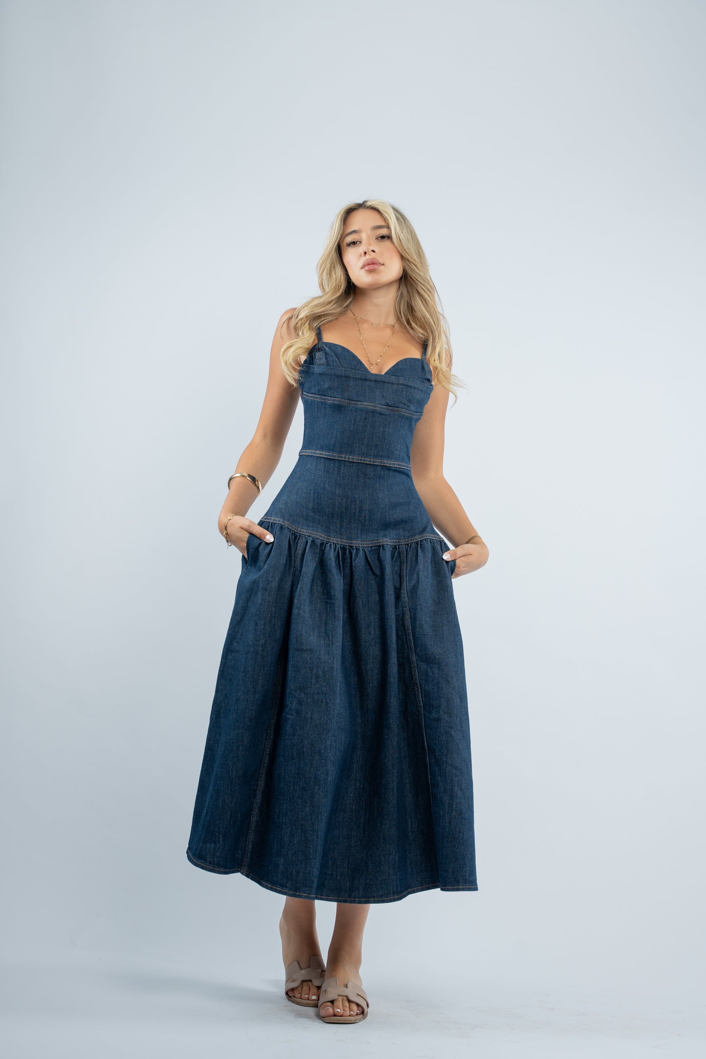 Solene denim dress