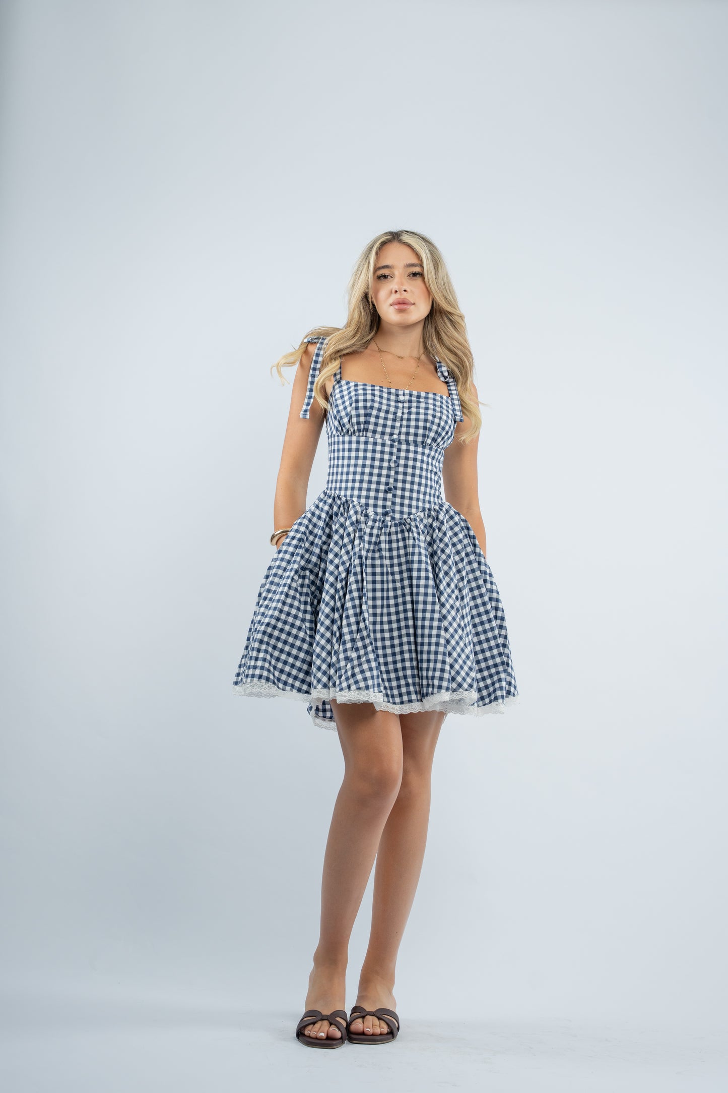 Gingham mini dress