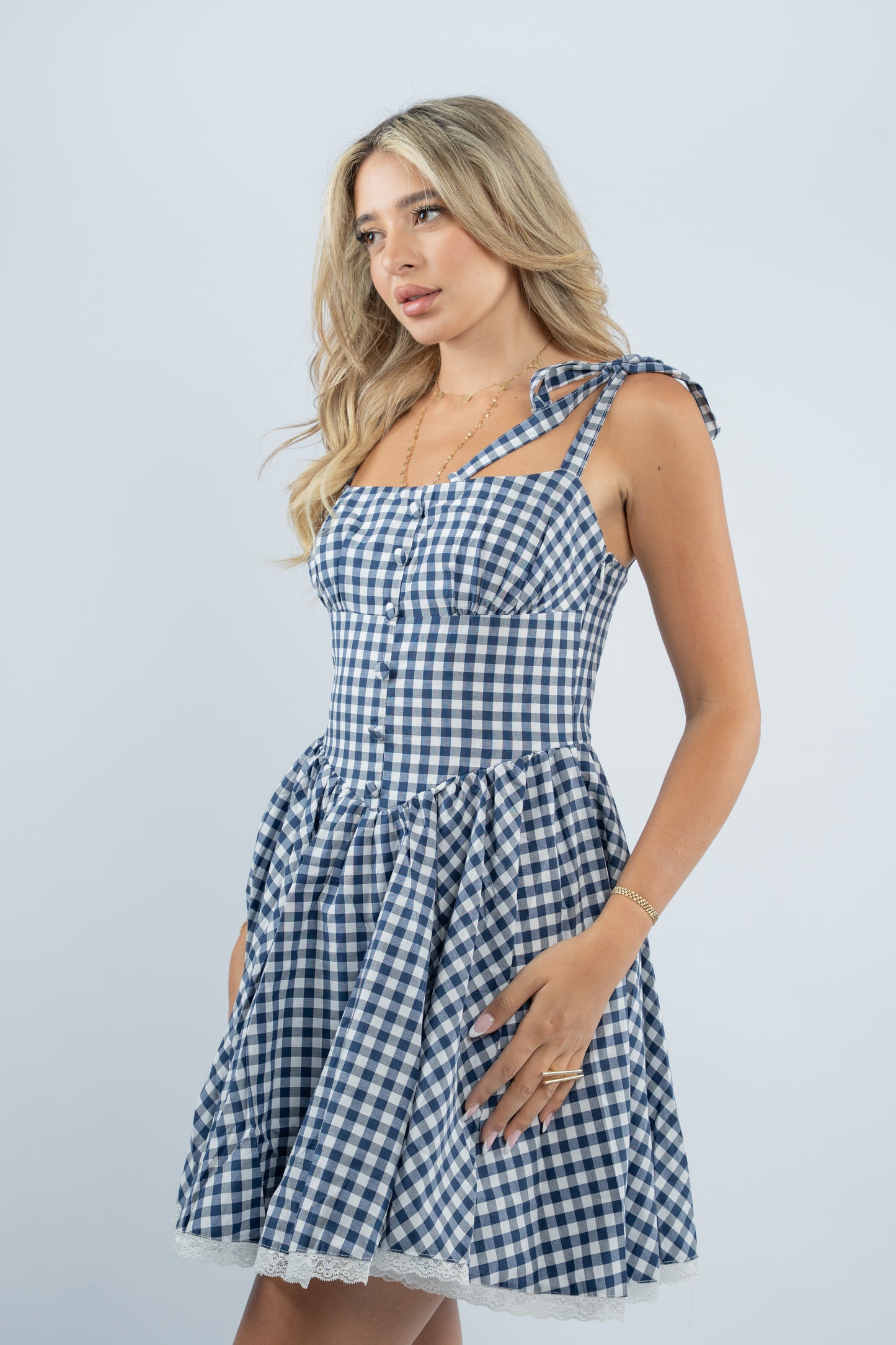 Gingham mini dress