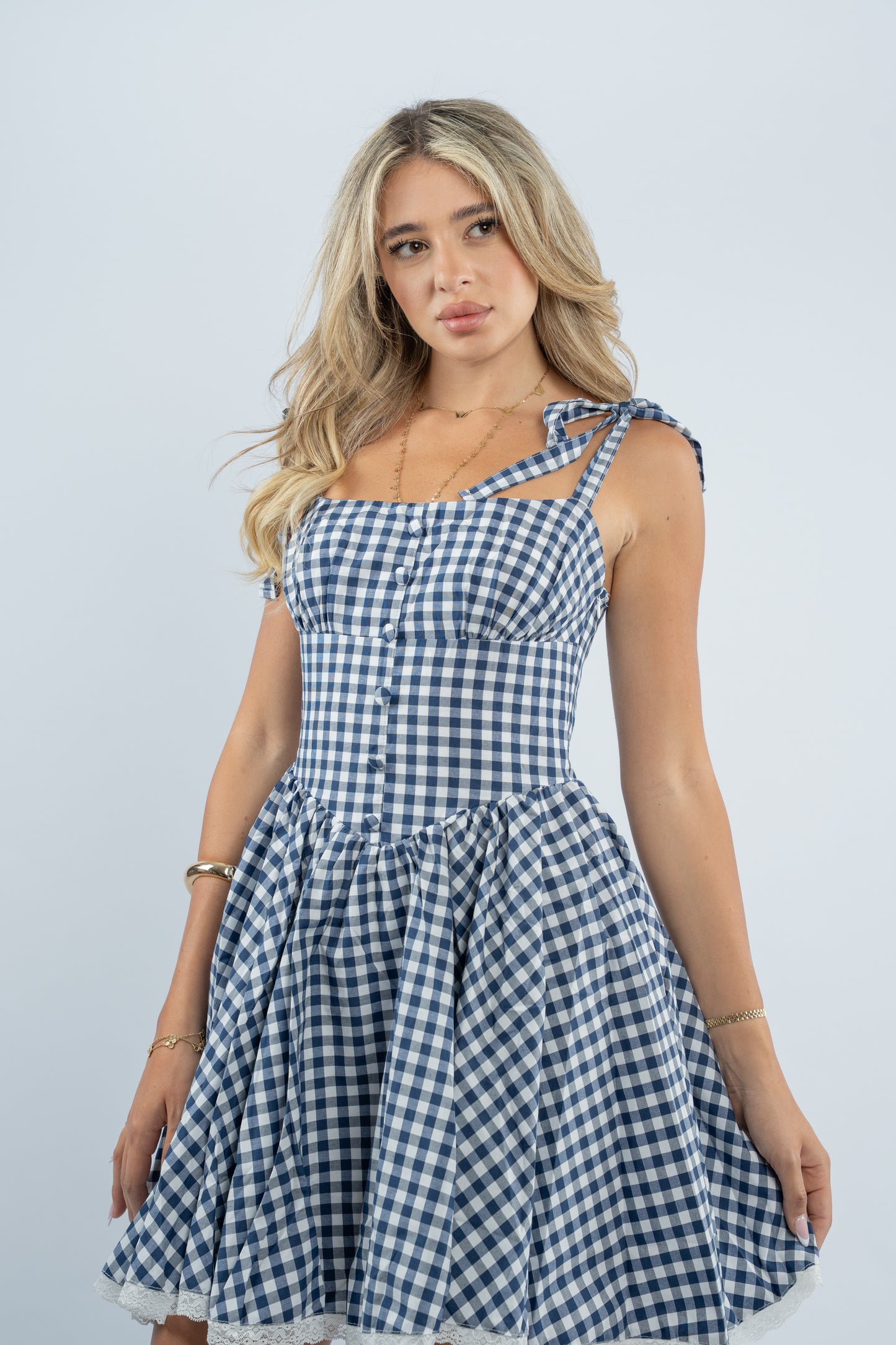 Gingham mini dress