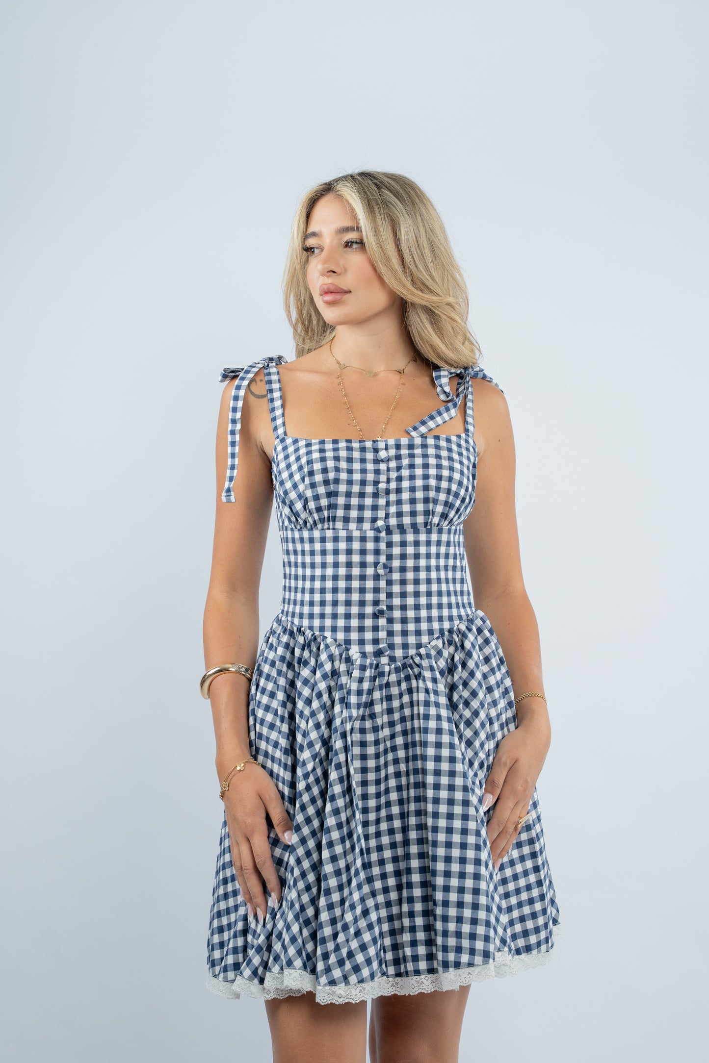 Gingham mini dress