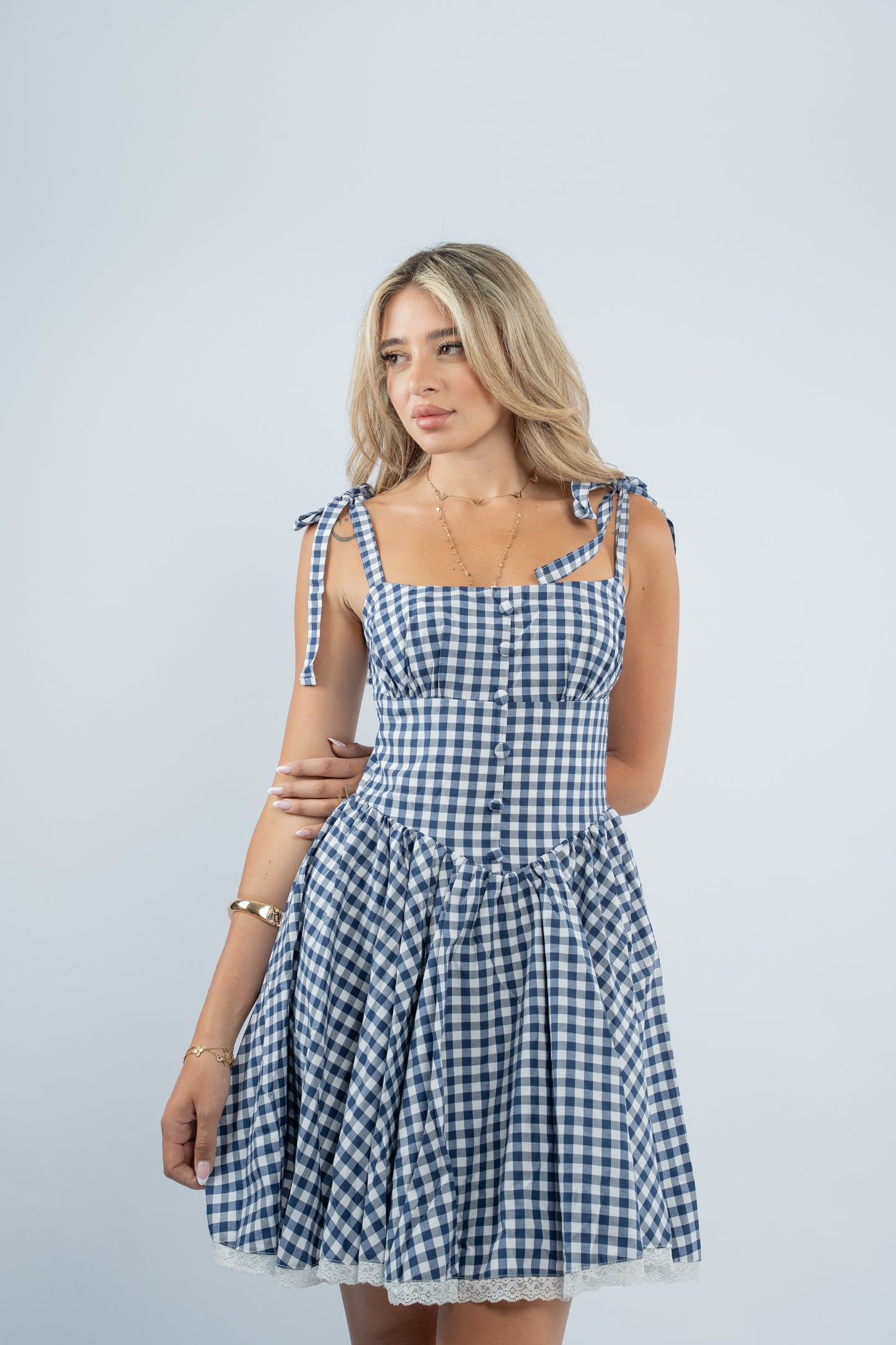 Gingham mini dress