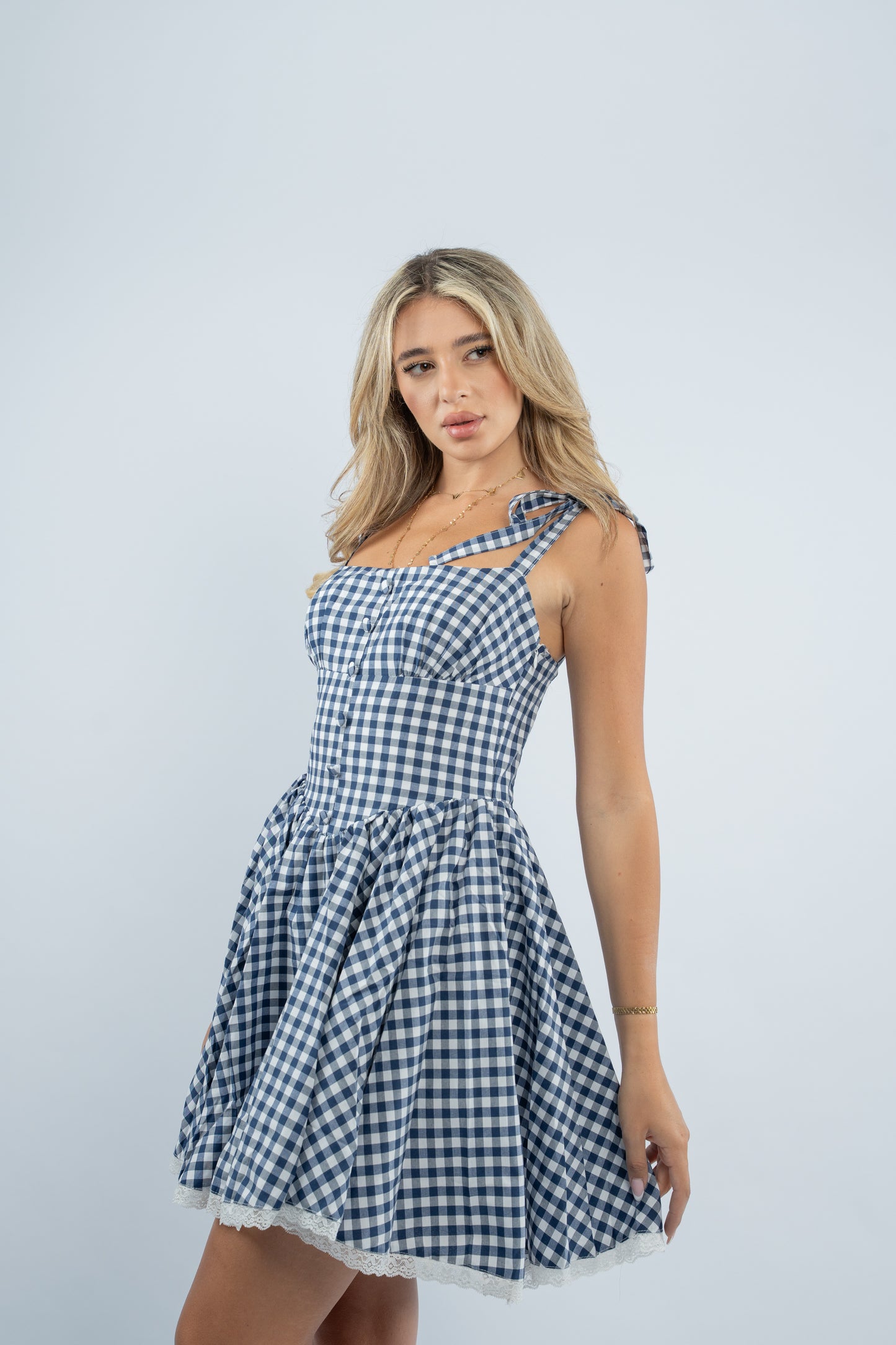 Gingham mini dress