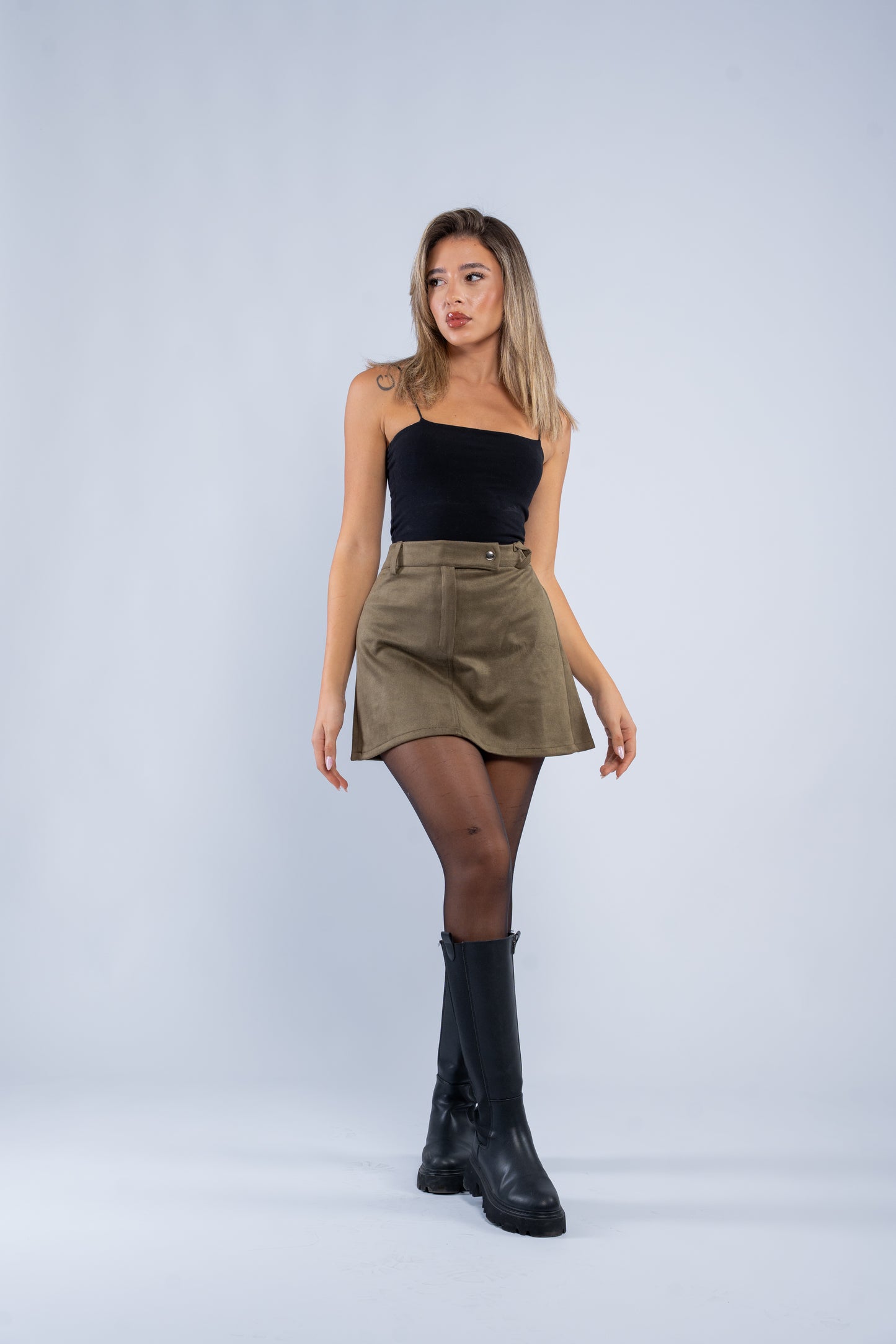 Mini suede skirt