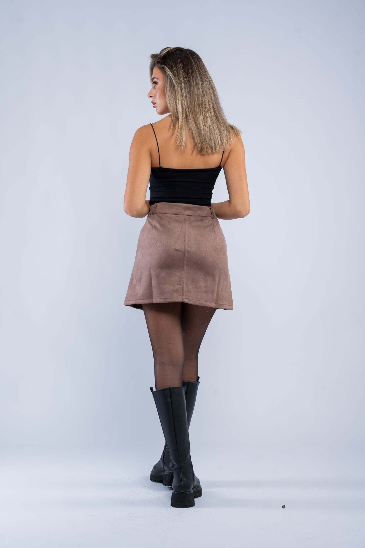 Mini suede skirt