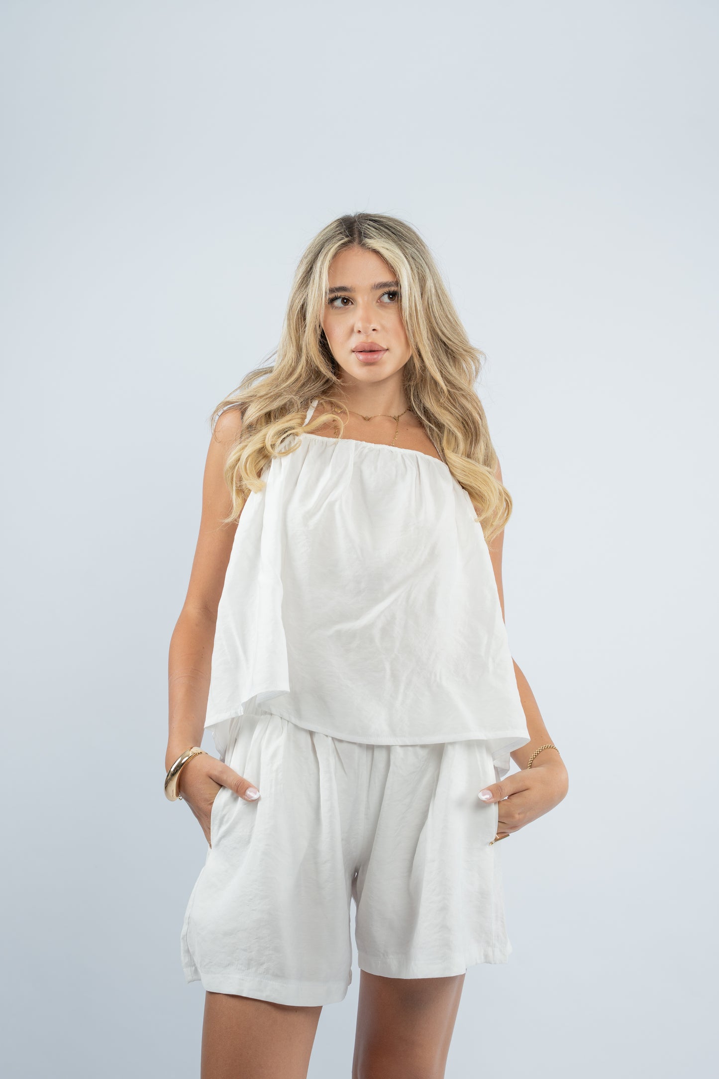 Short linen set