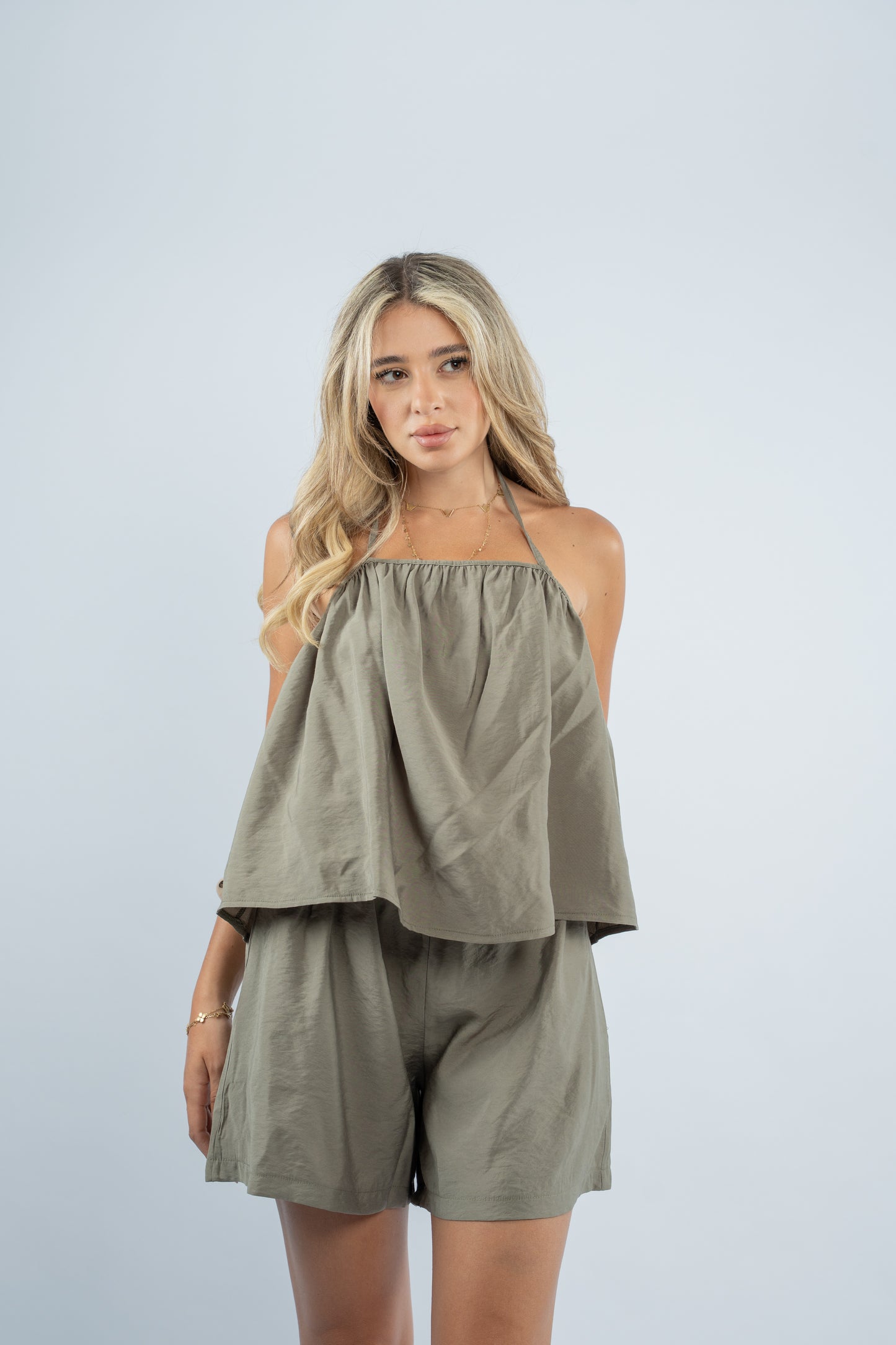 Short linen set