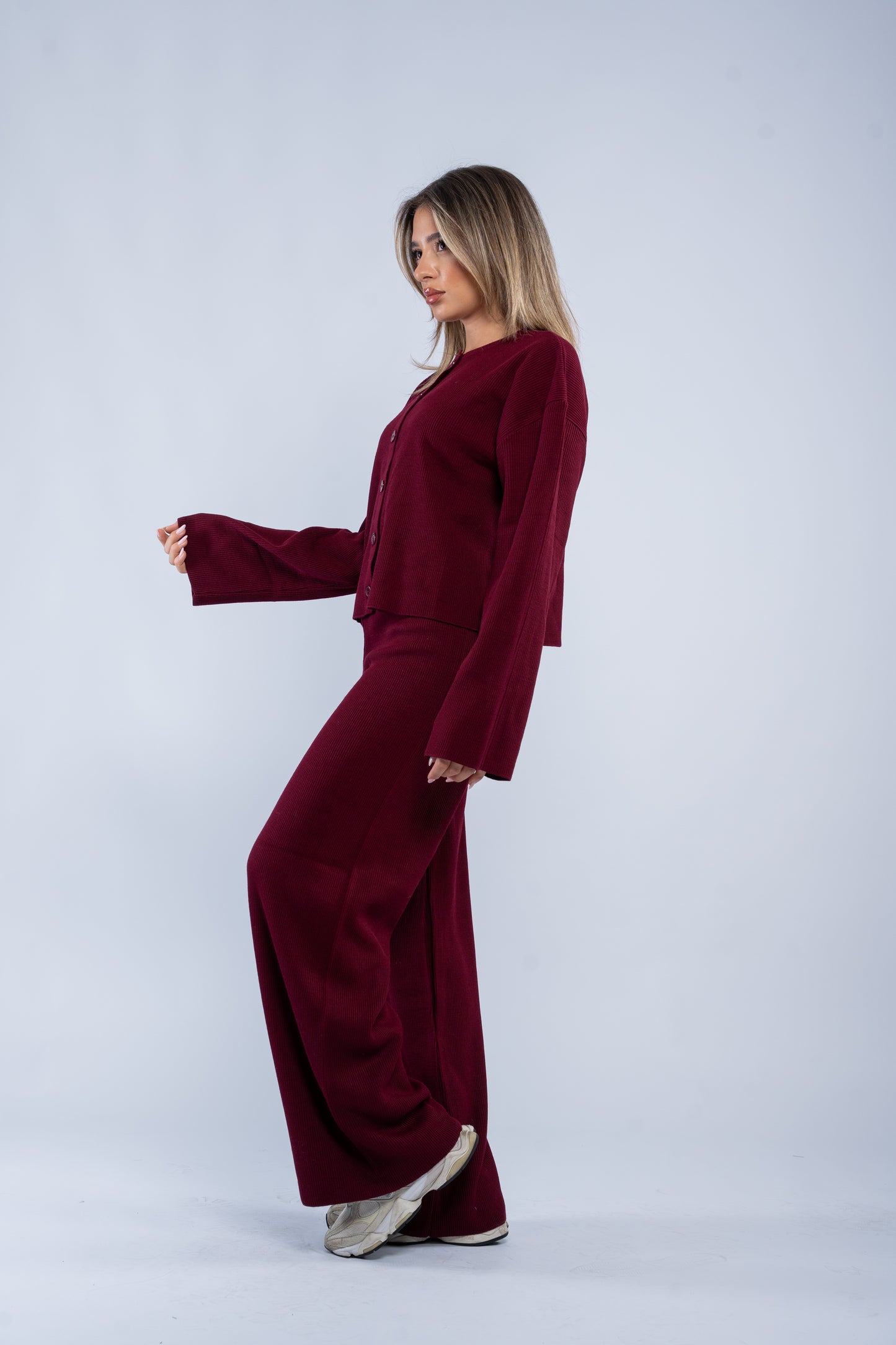 Soft rib cardigan sets