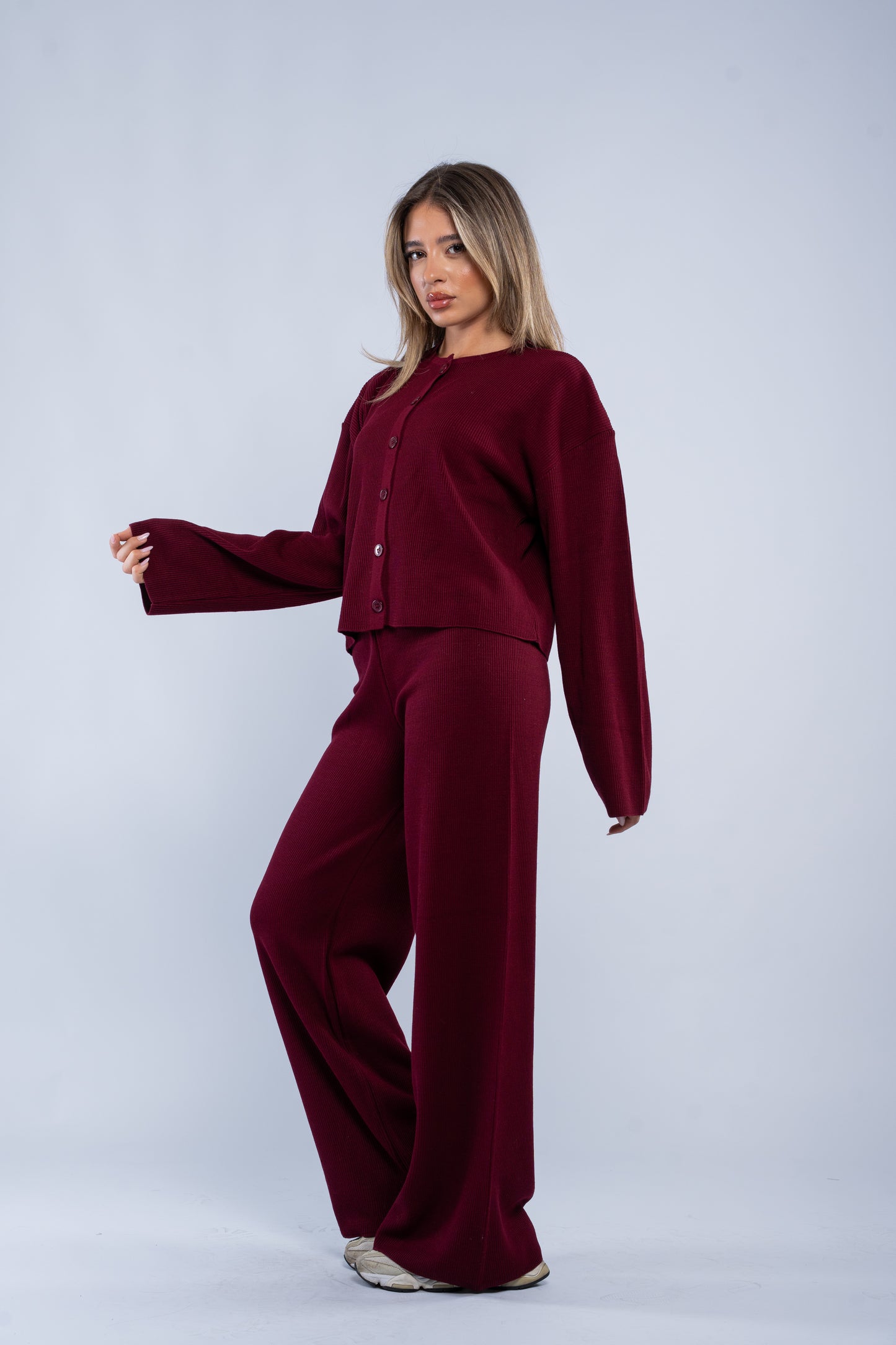 Soft rib cardigan sets