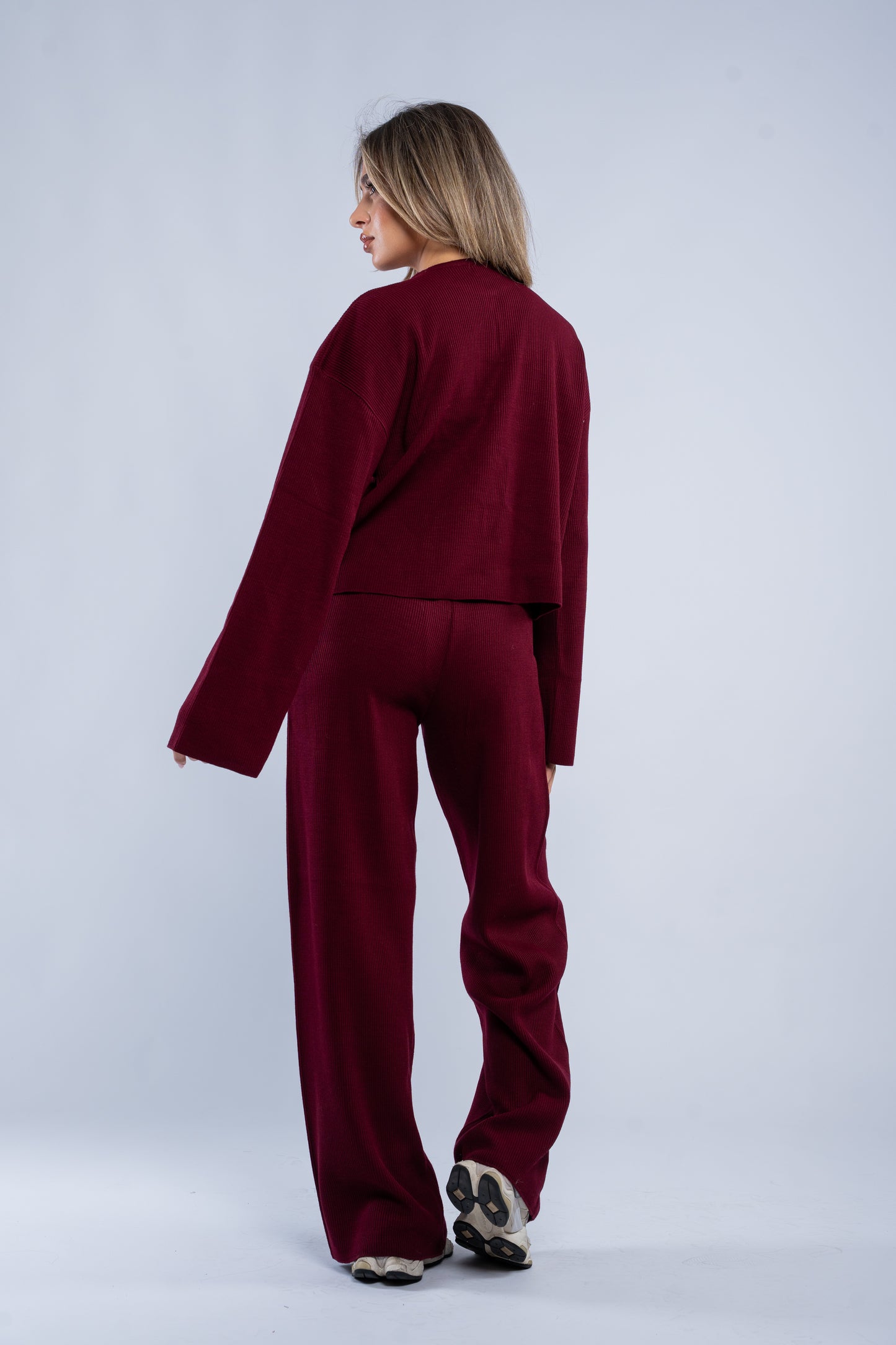 Soft rib cardigan sets