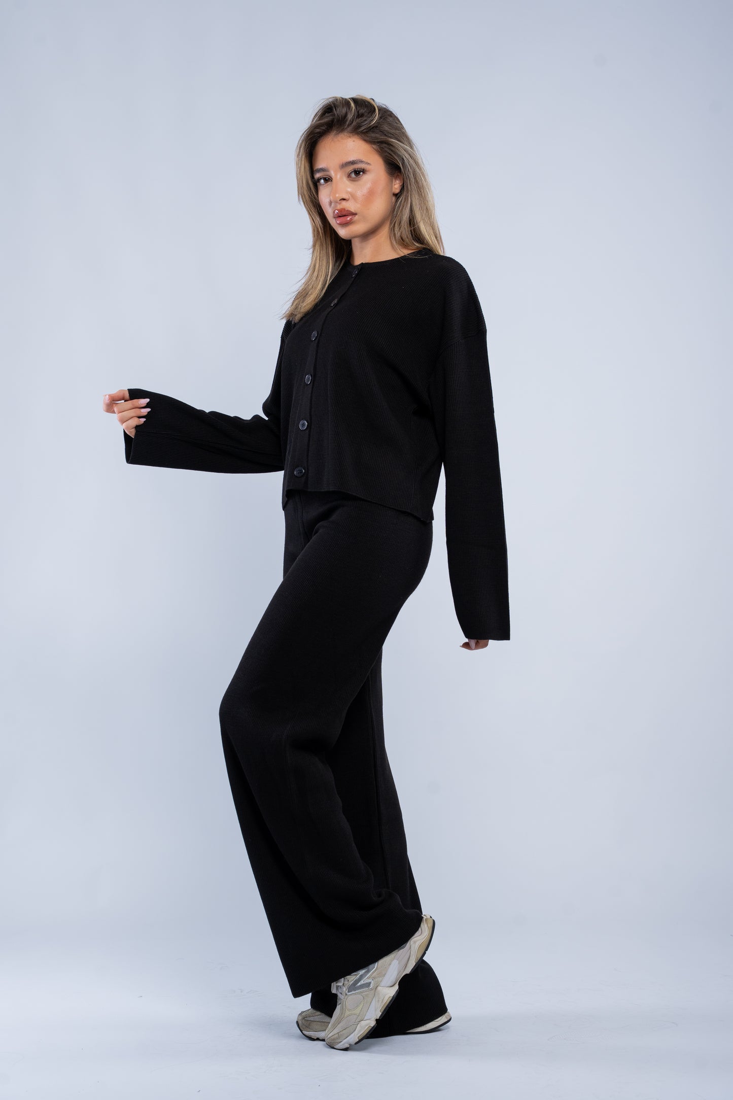 Soft rib cardigan sets