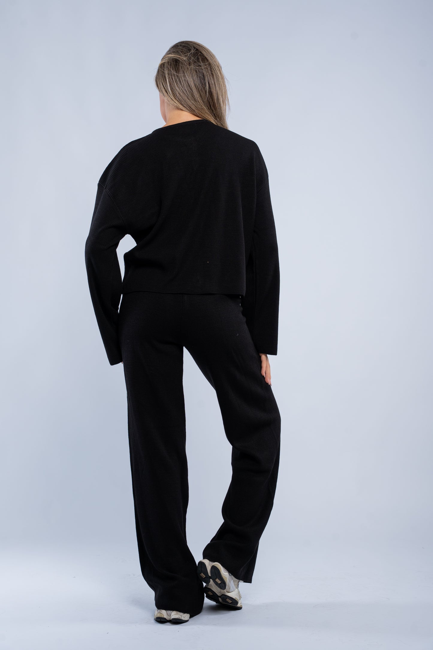 Soft rib cardigan sets