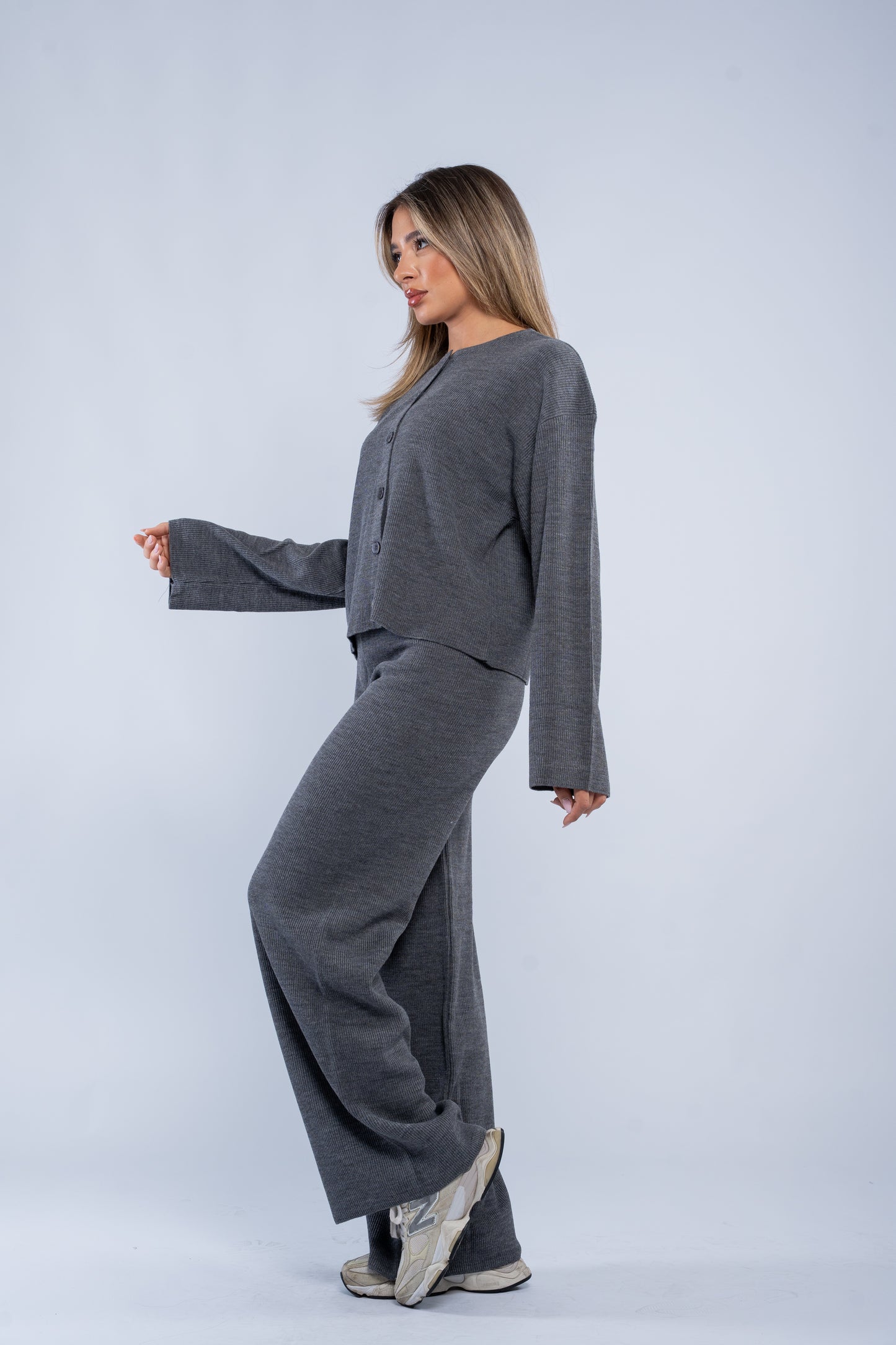 Soft rib cardigan sets