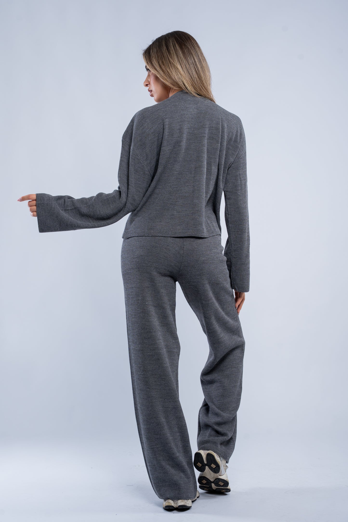 Soft rib cardigan sets