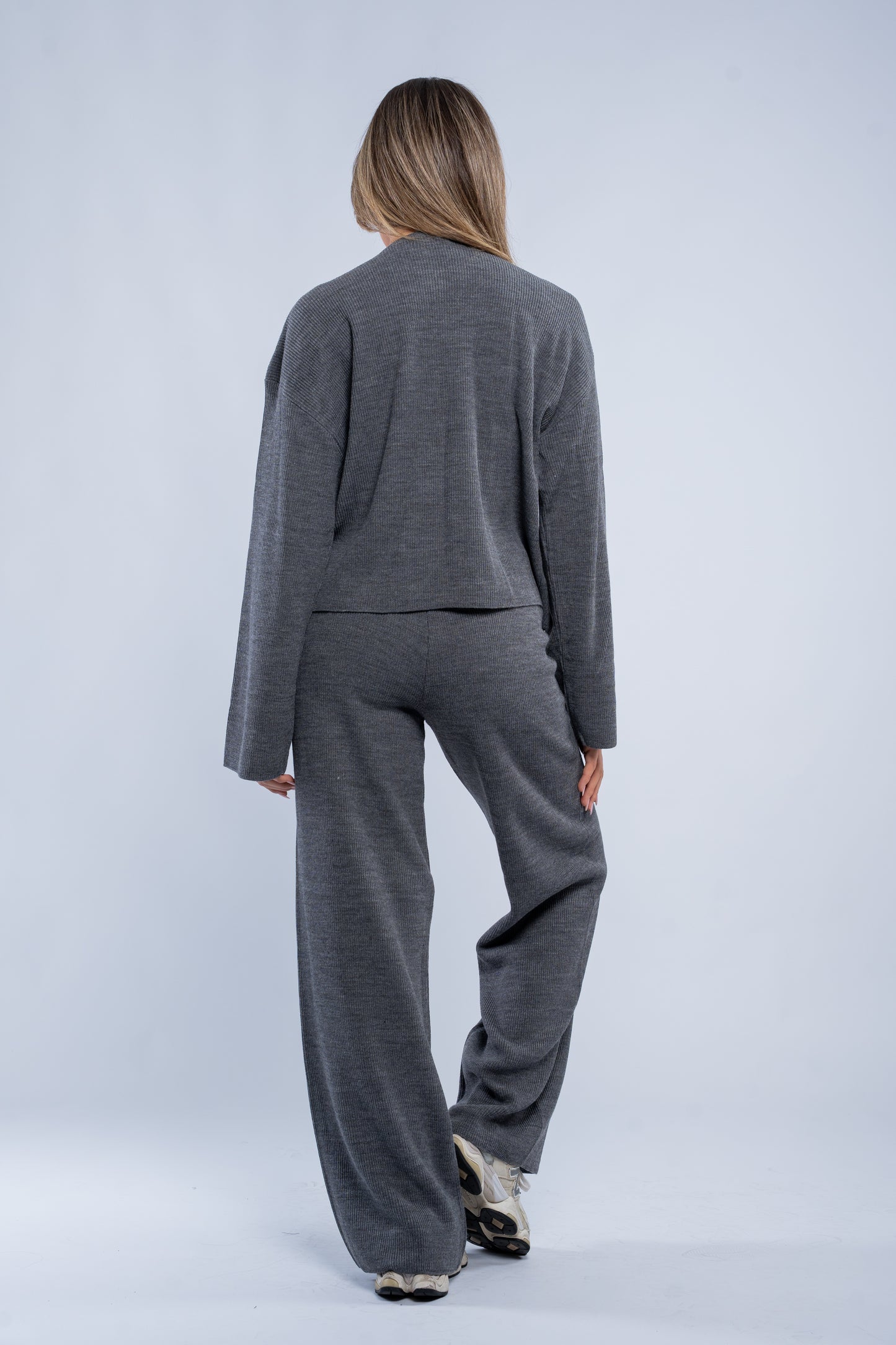 Soft rib cardigan sets