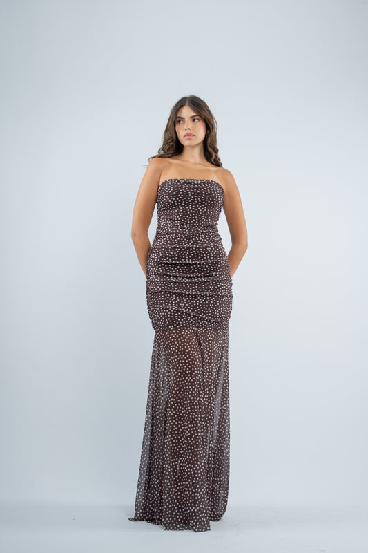 Mocha dot dress