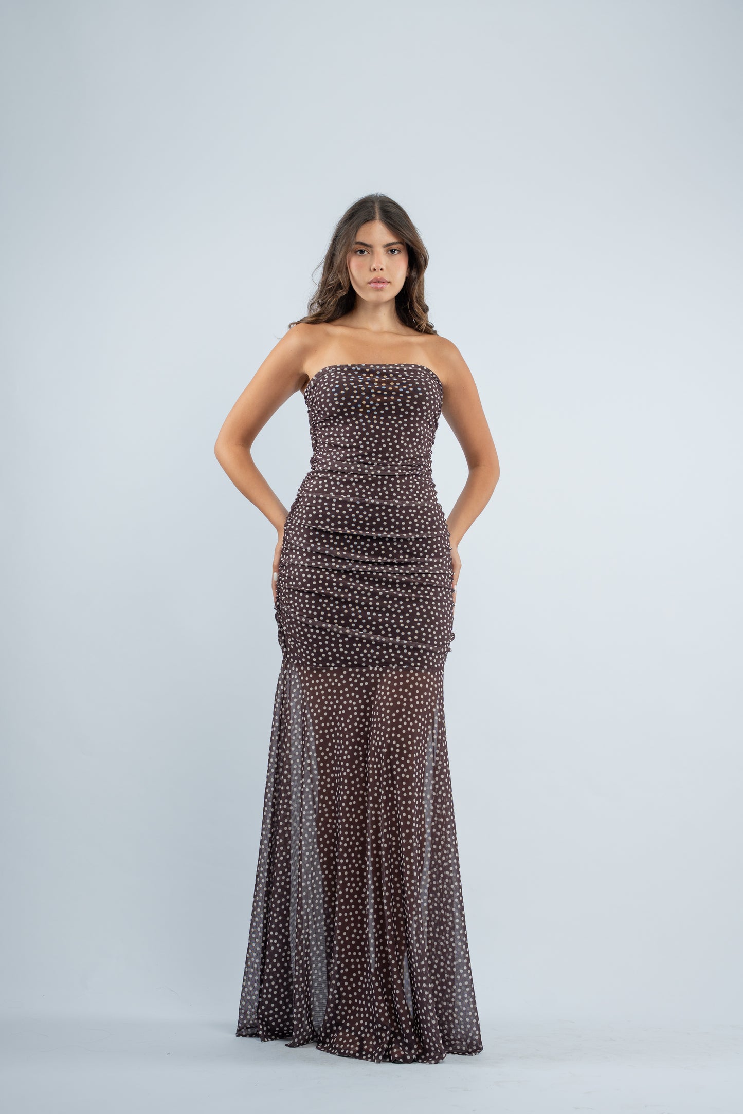 Mocha dot dress
