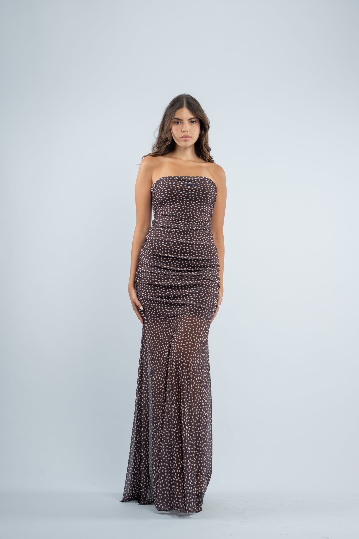 Mocha dot dress