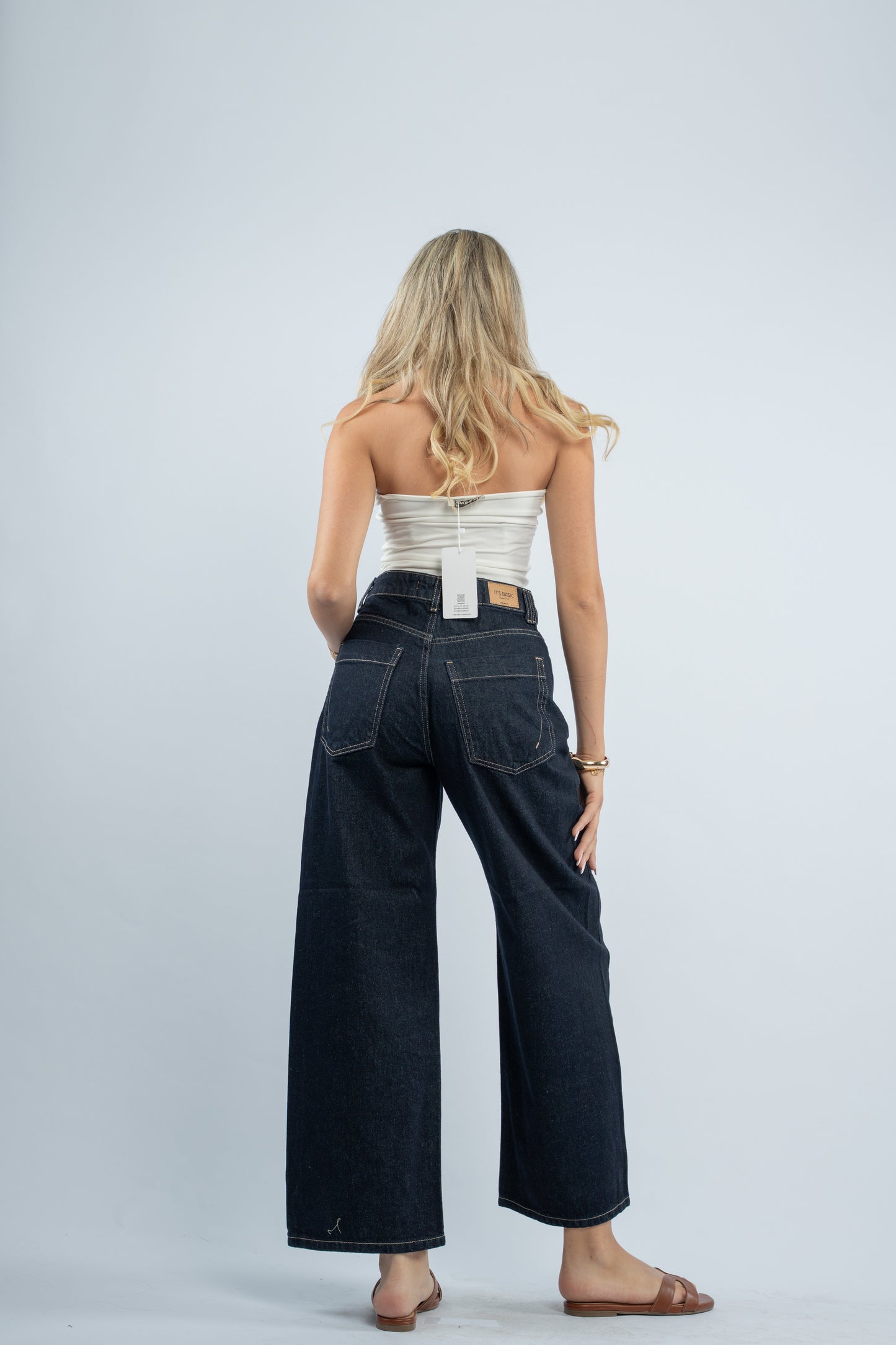 Indigo low rise jeans