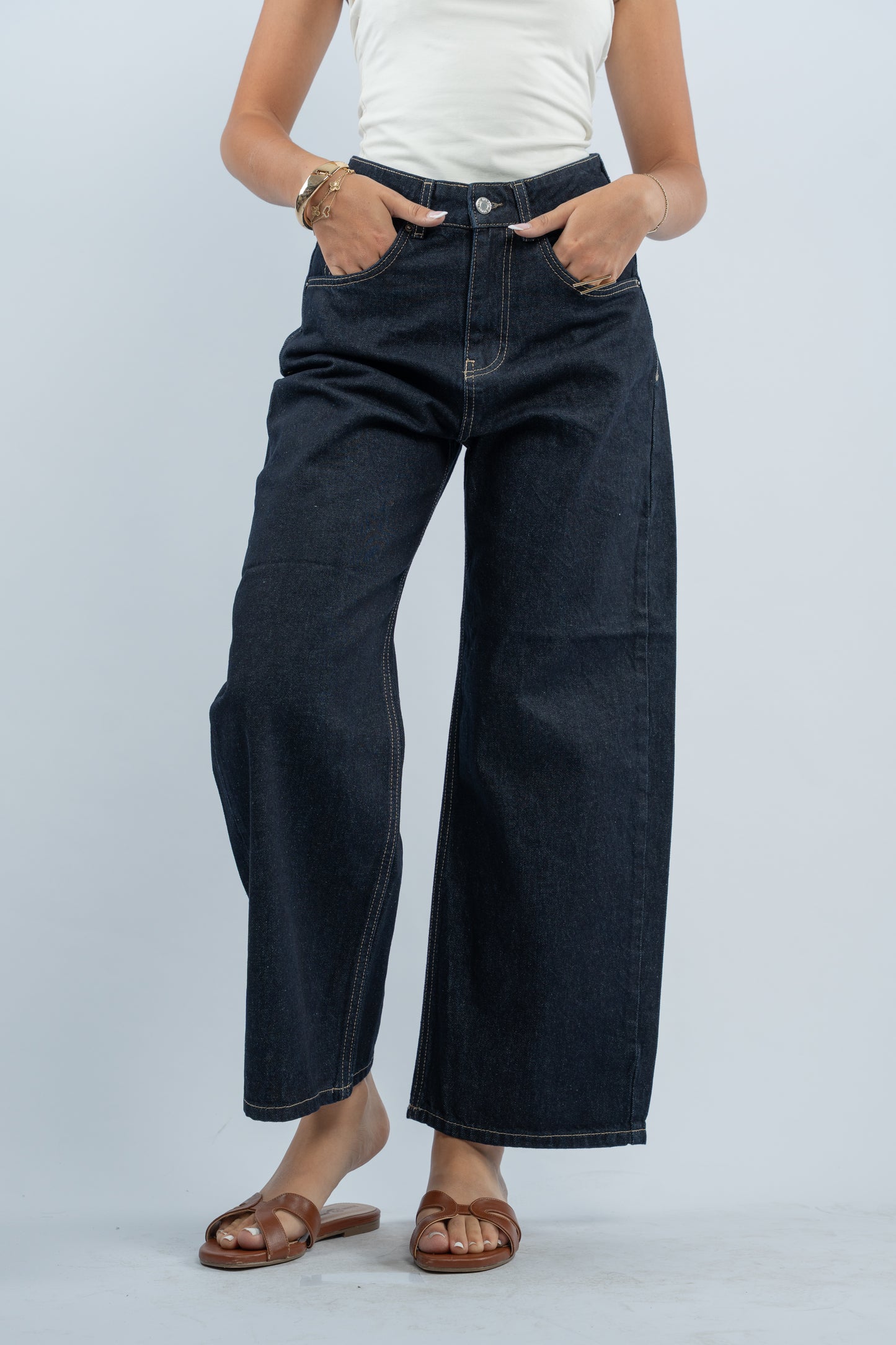 Indigo low rise jeans